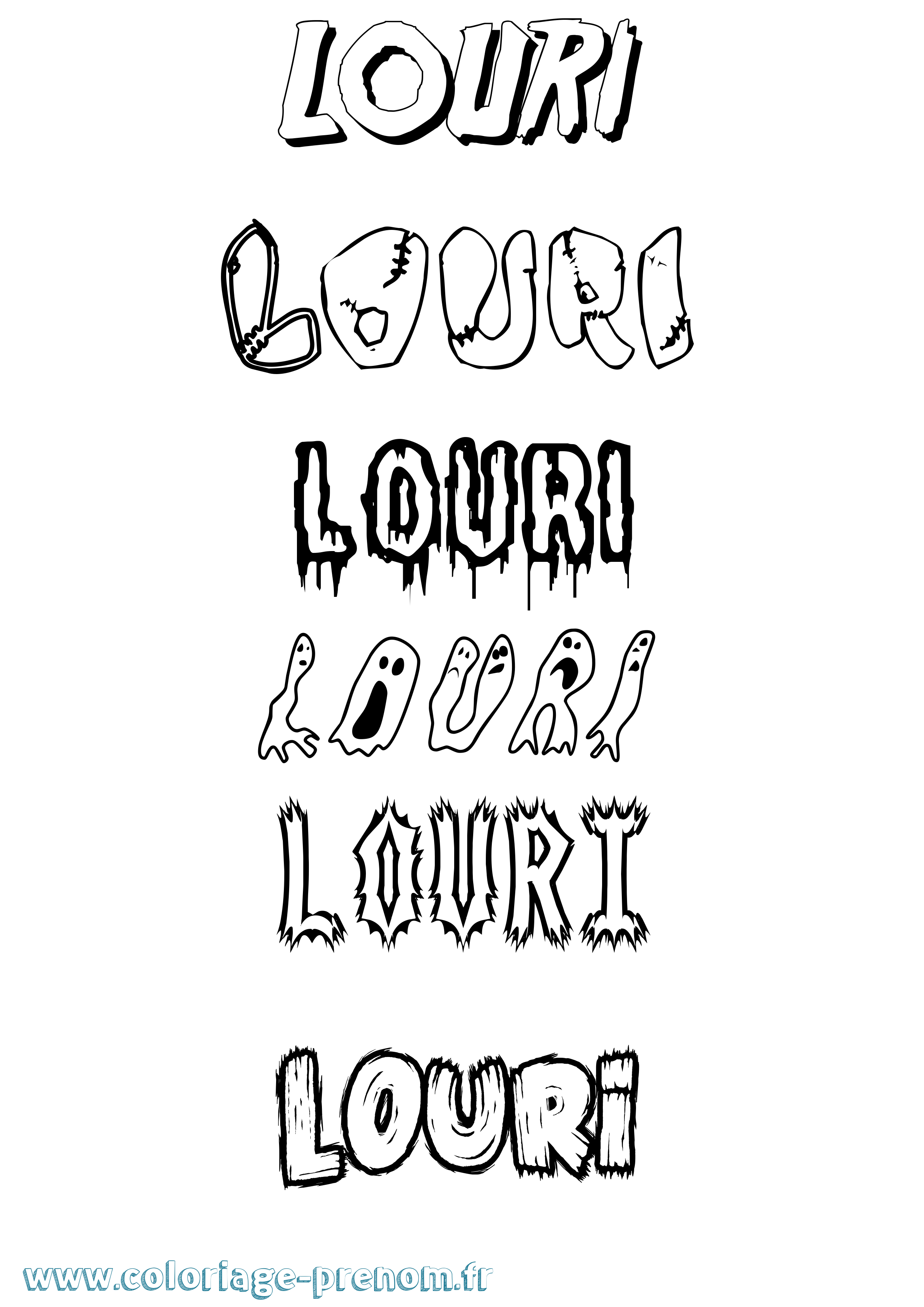 Coloriage Louri Frisson Coloriage prénom Louri Frisson