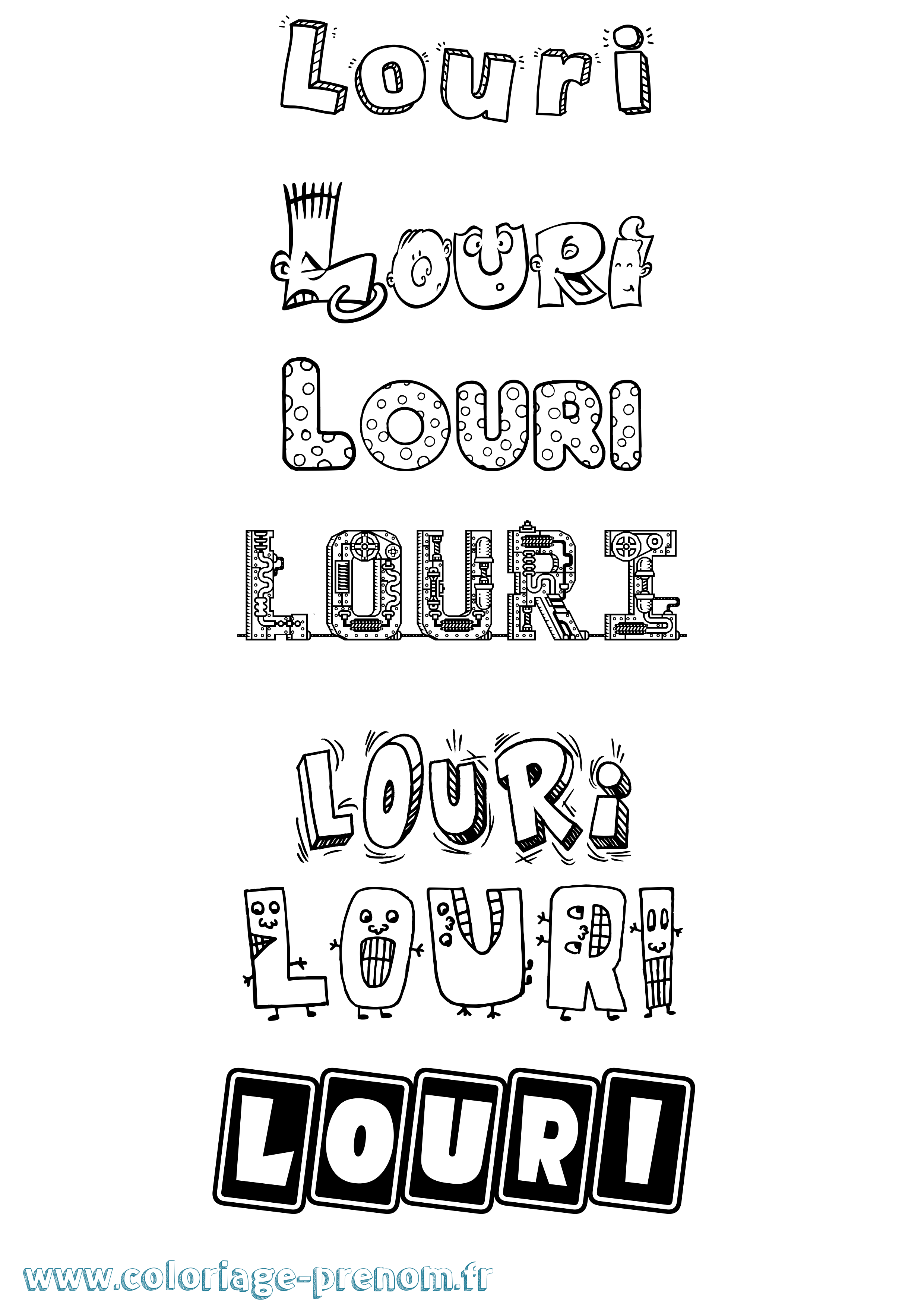 Coloriage Louri Fun Coloriage prénom Louri Fun