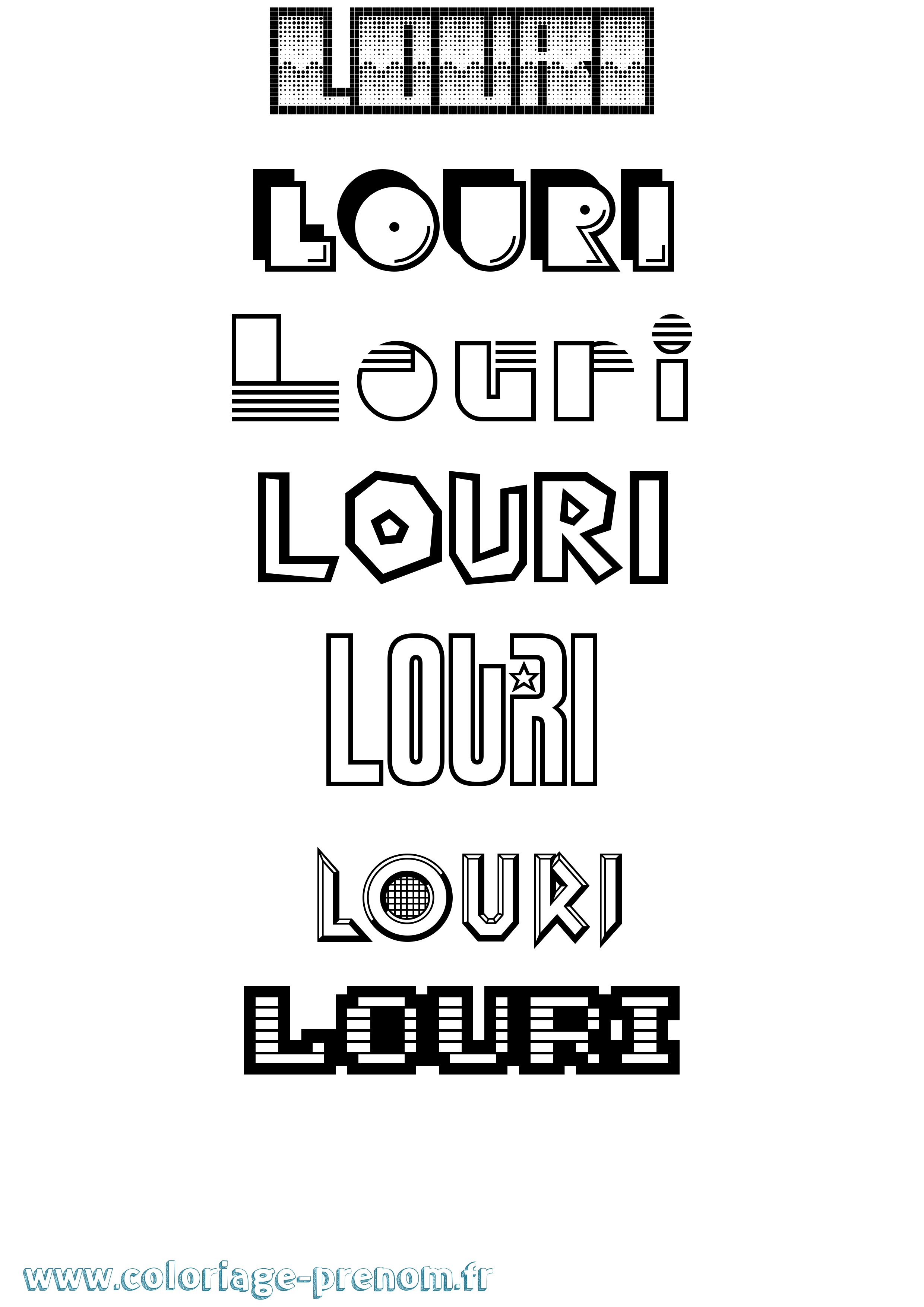 Coloriage Louri Jeux Vidéos Coloriage prénom Louri Jeux Vidéos