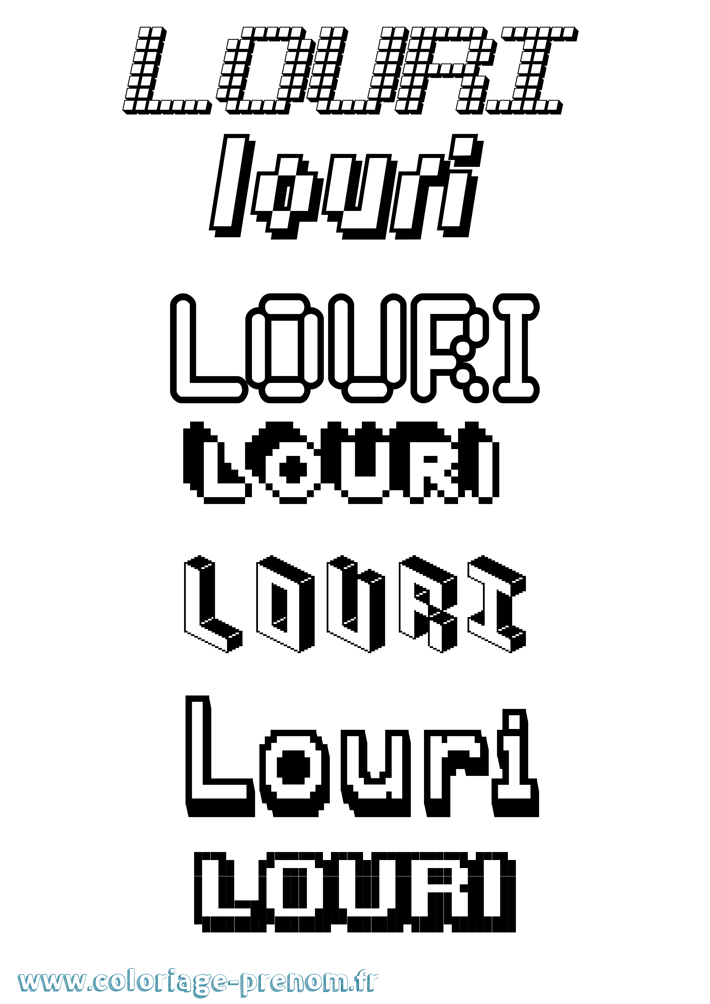 Coloriage Louri Pixel Coloriage prénom Louri Pixel