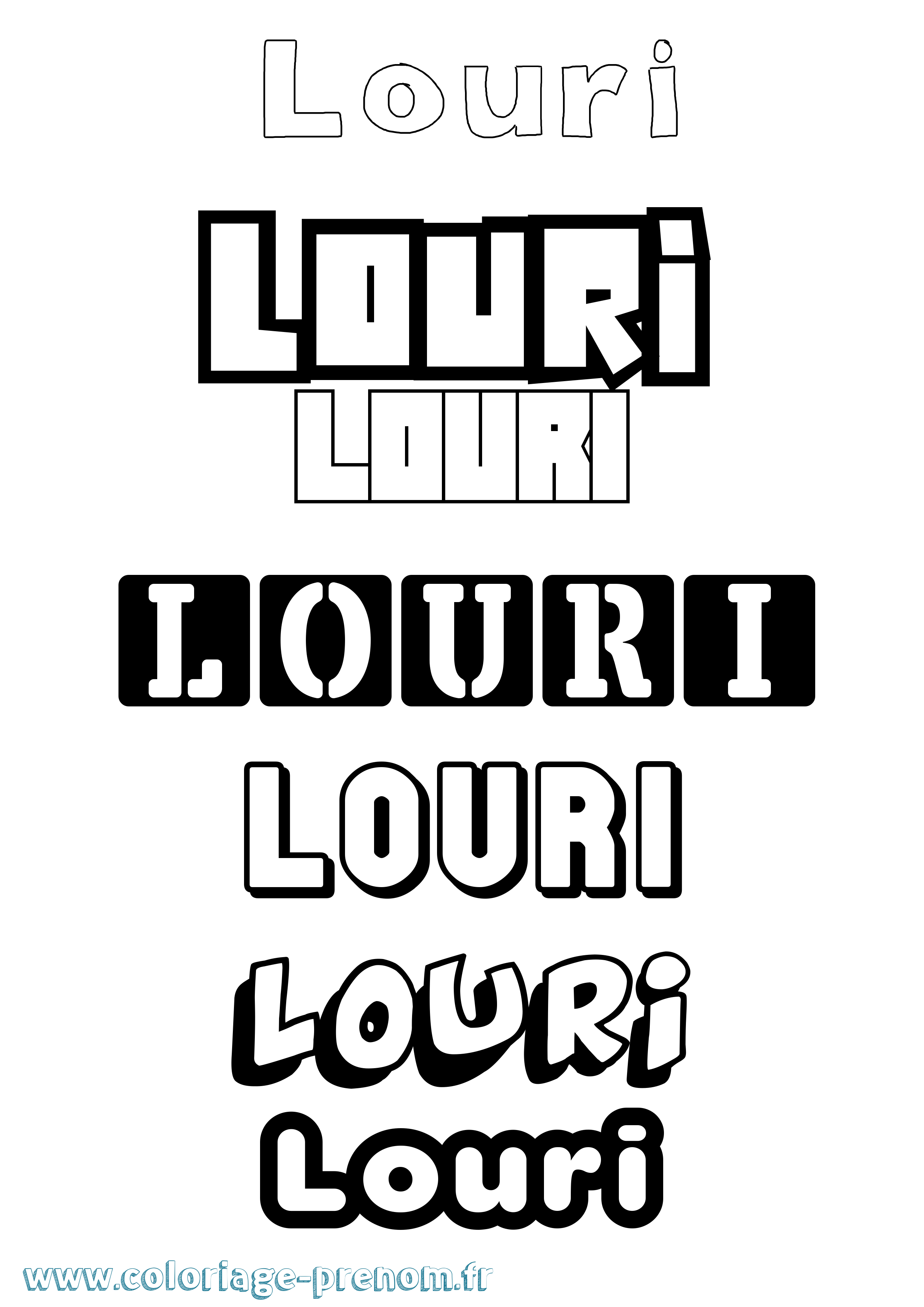 Coloriage Louri Simple Coloriage prénom Louri Simple