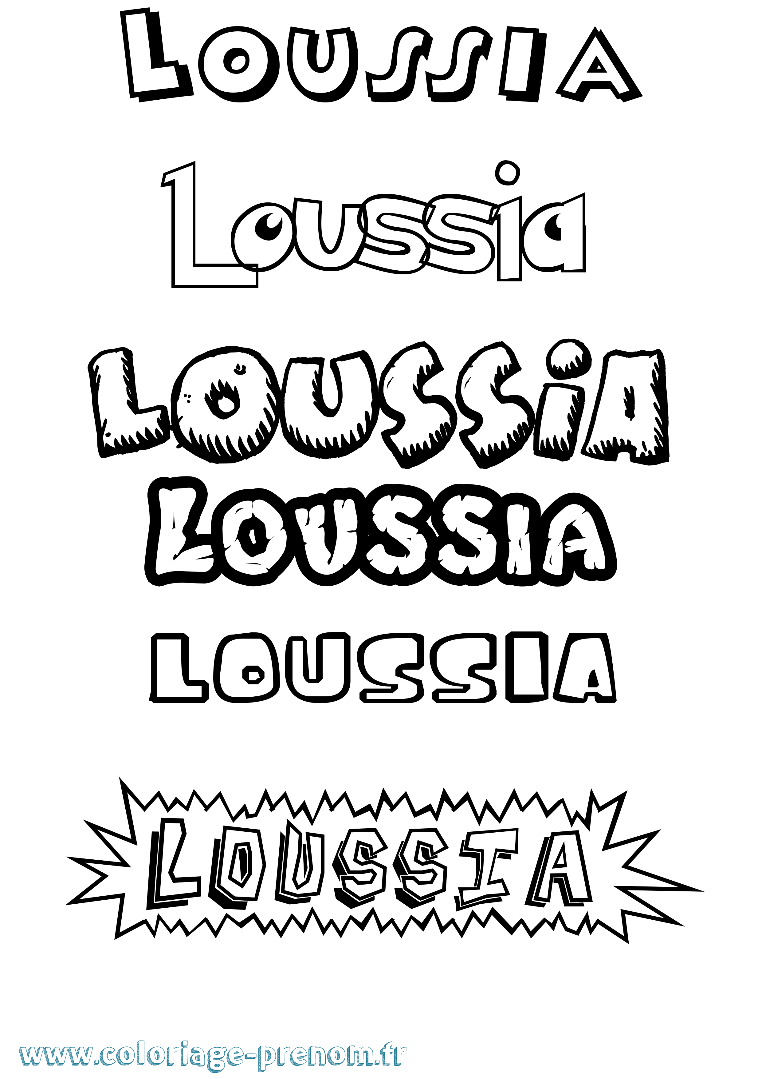 Coloriage Loussia Dessin Animé Coloriage prénom Loussia Dessin Animé