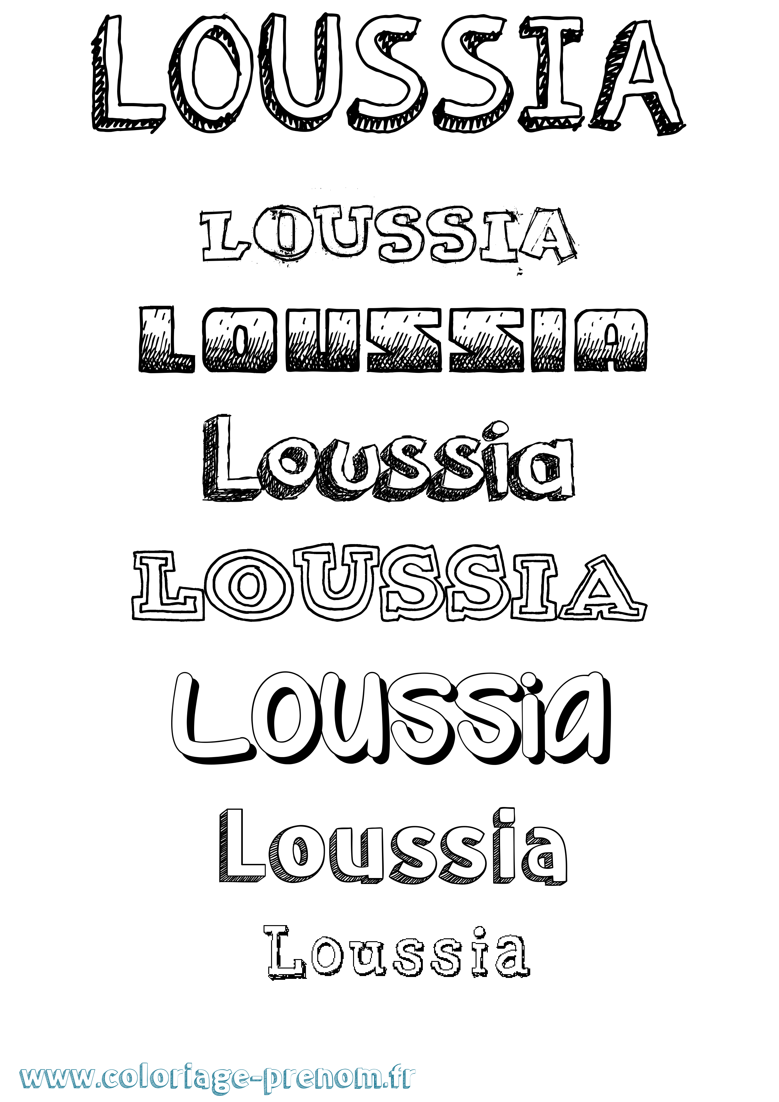Coloriage Loussia Dessiné Coloriage prénom Loussia Dessiné