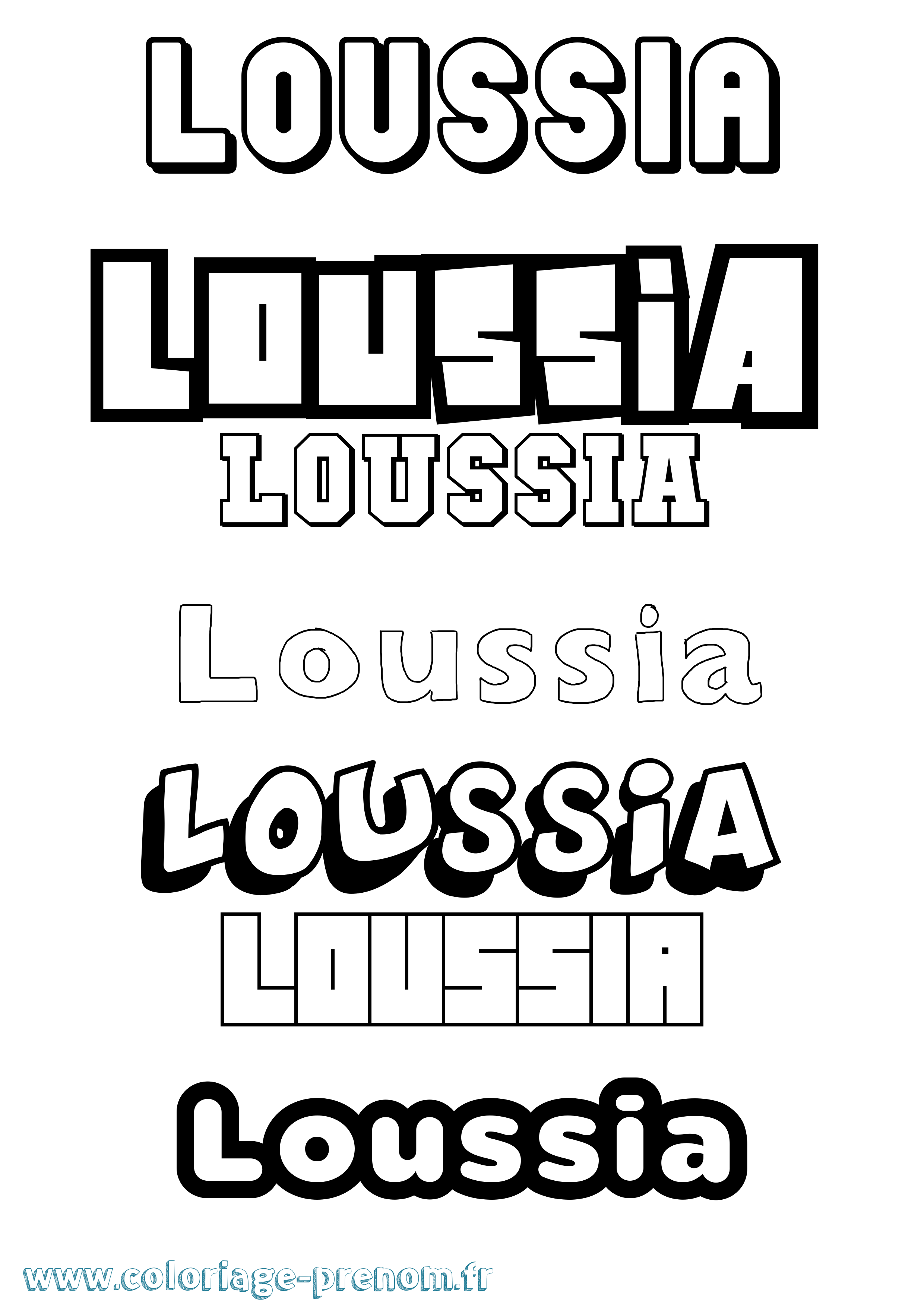 Coloriage Loussia Simple Coloriage prénom Loussia Simple