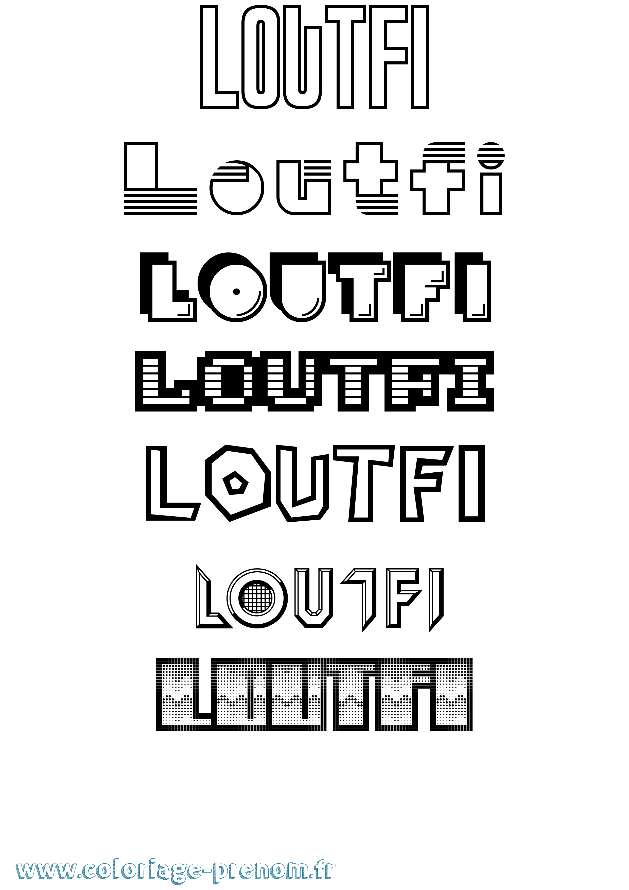 Coloriage Loutfi Jeux Vidéos Coloriage prénom Loutfi Jeux Vidéos