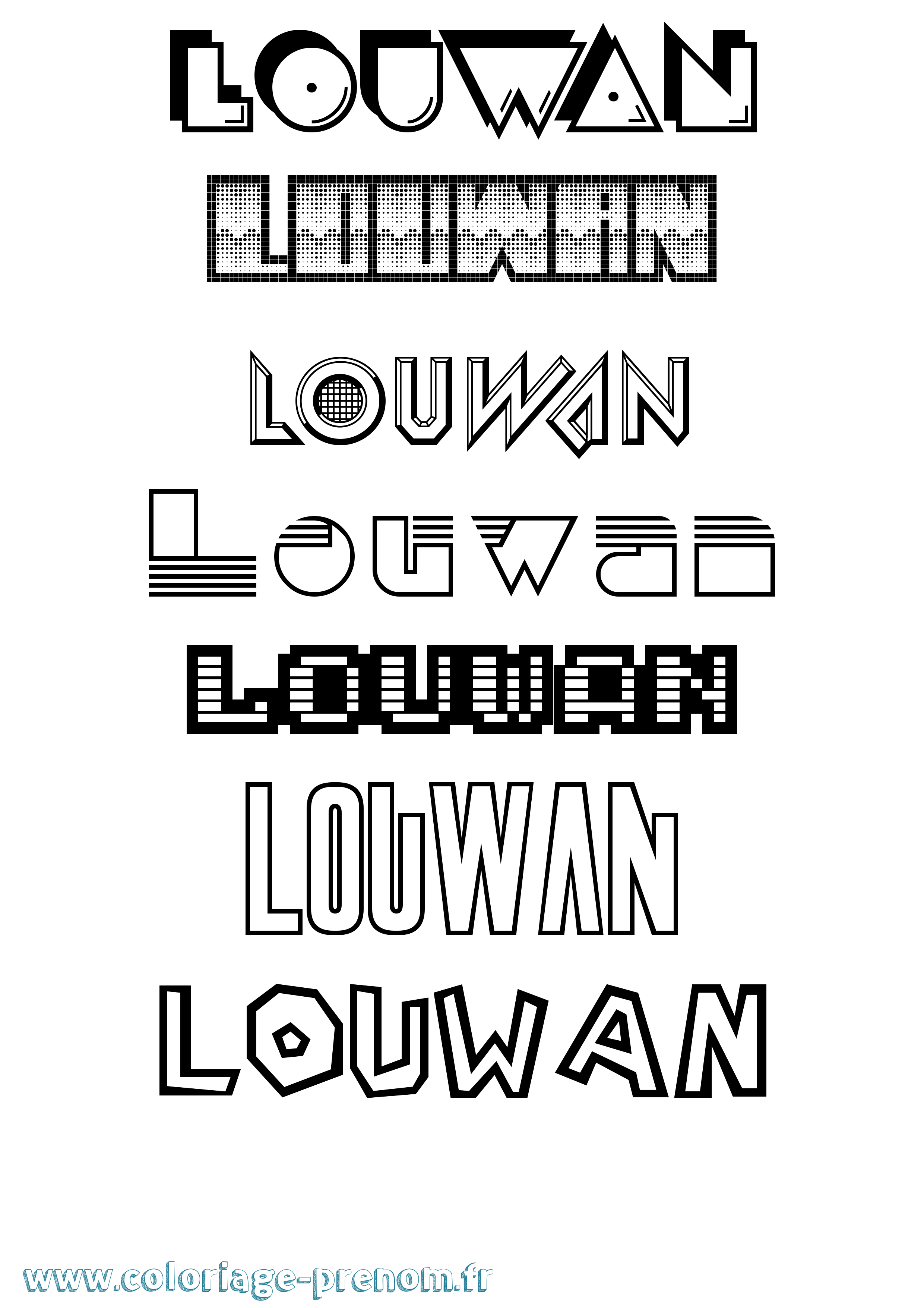 Coloriage Louwan Jeux Vidéos Coloriage prénom Louwan Jeux Vidéos