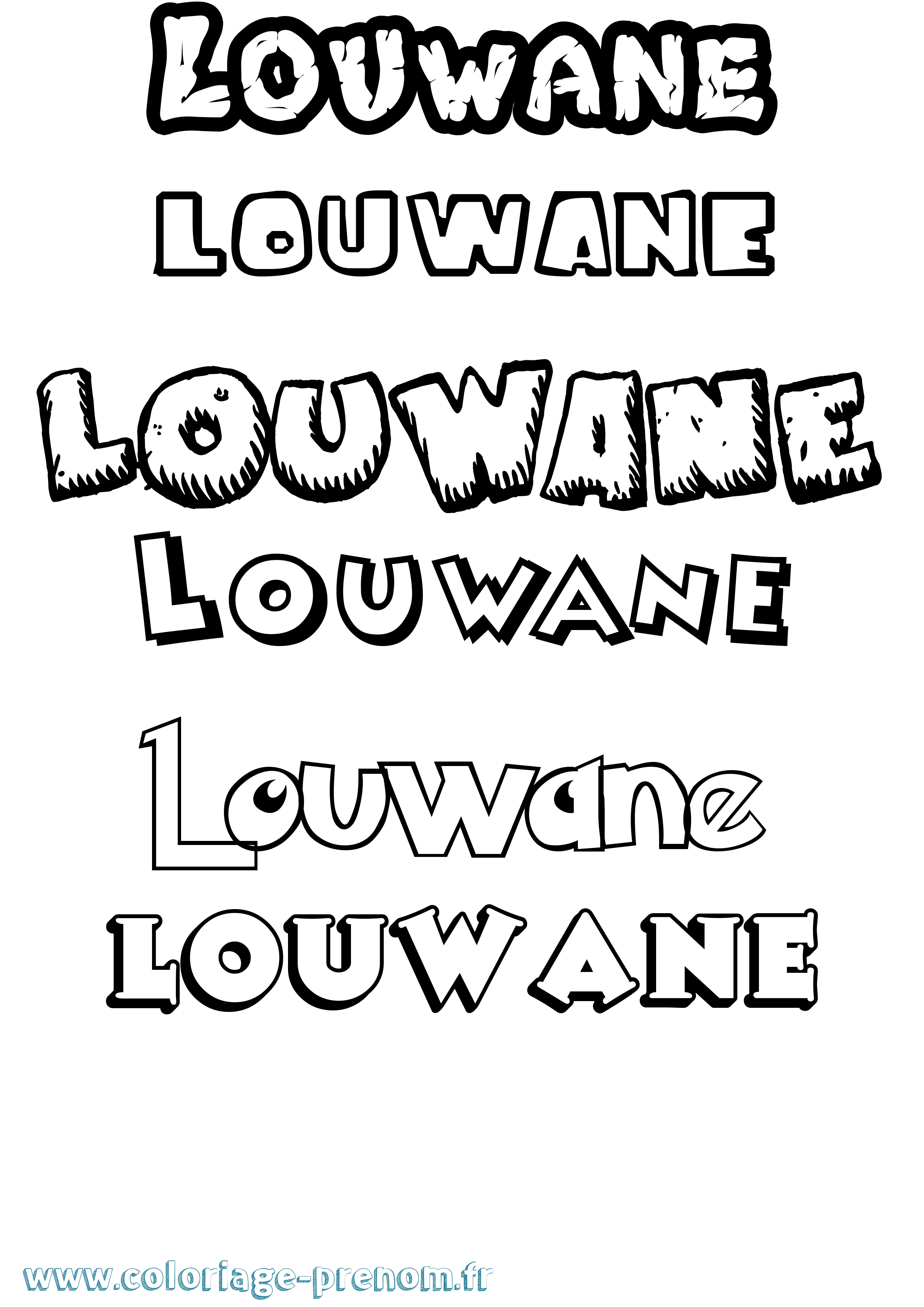 Coloriage Louwane Dessin Animé Coloriage prénom Louwane Dessin Animé