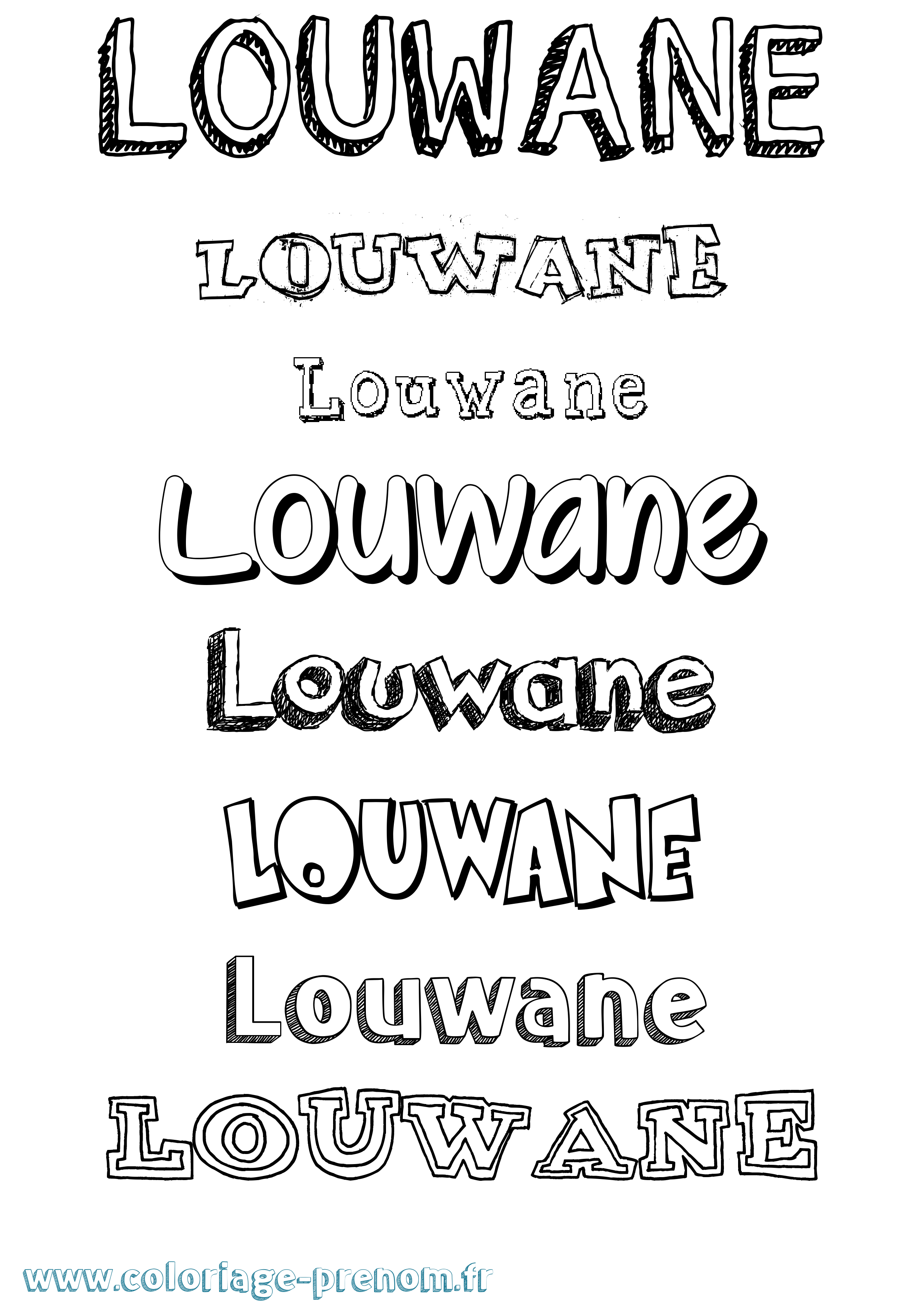 Coloriage Louwane Dessiné Coloriage prénom Louwane Dessiné