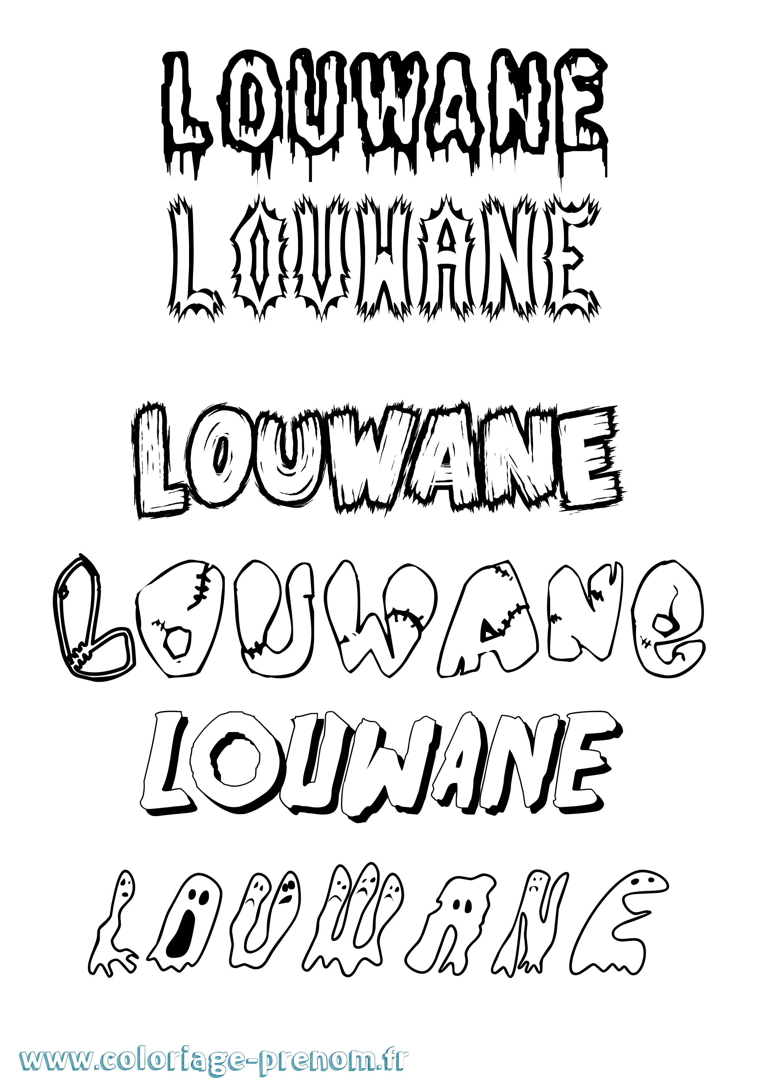 Coloriage Louwane Frisson Coloriage prénom Louwane Frisson