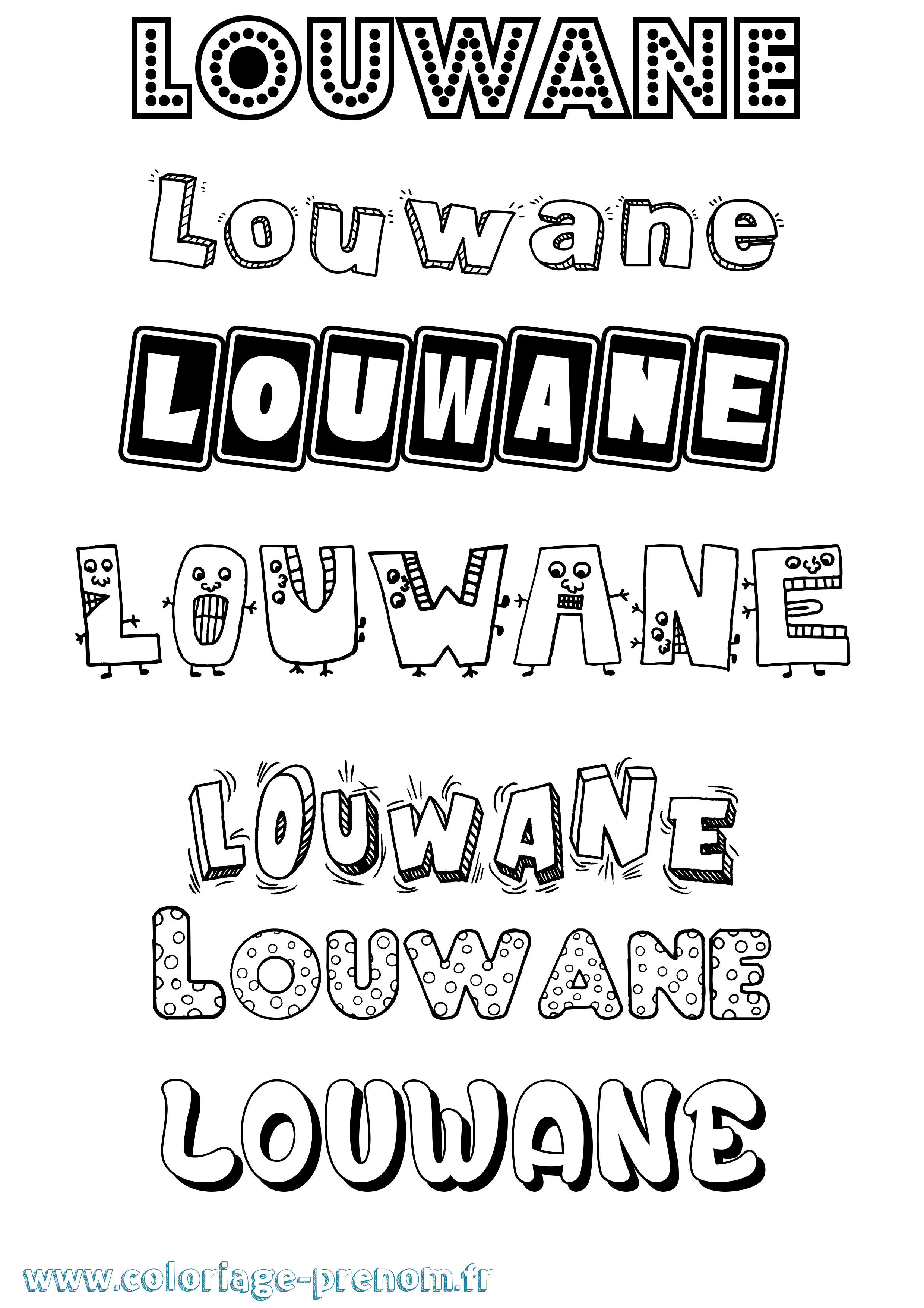 Coloriage Louwane Fun Coloriage prénom Louwane Fun