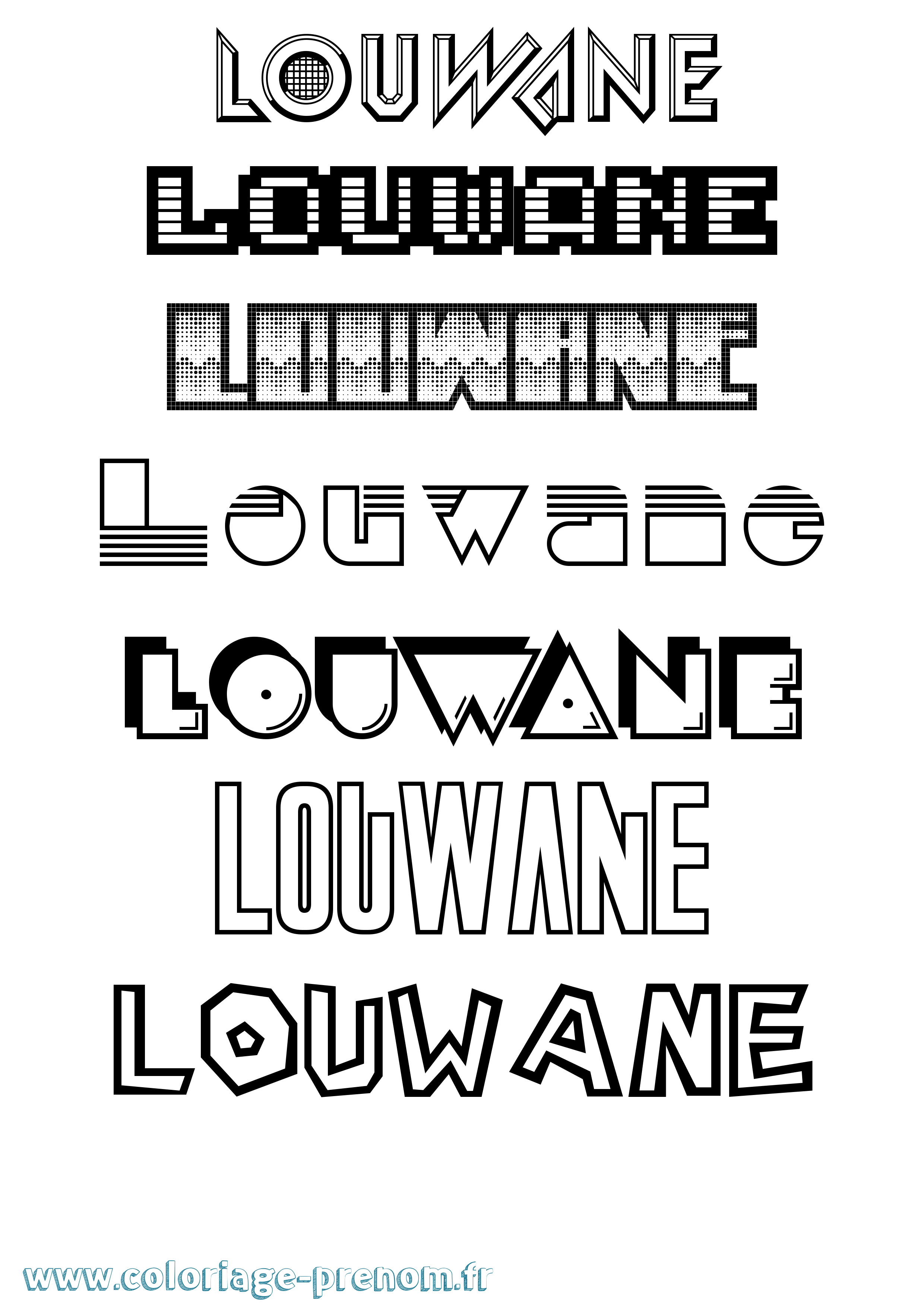 Coloriage Louwane Jeux Vidéos Coloriage prénom Louwane Jeux Vidéos