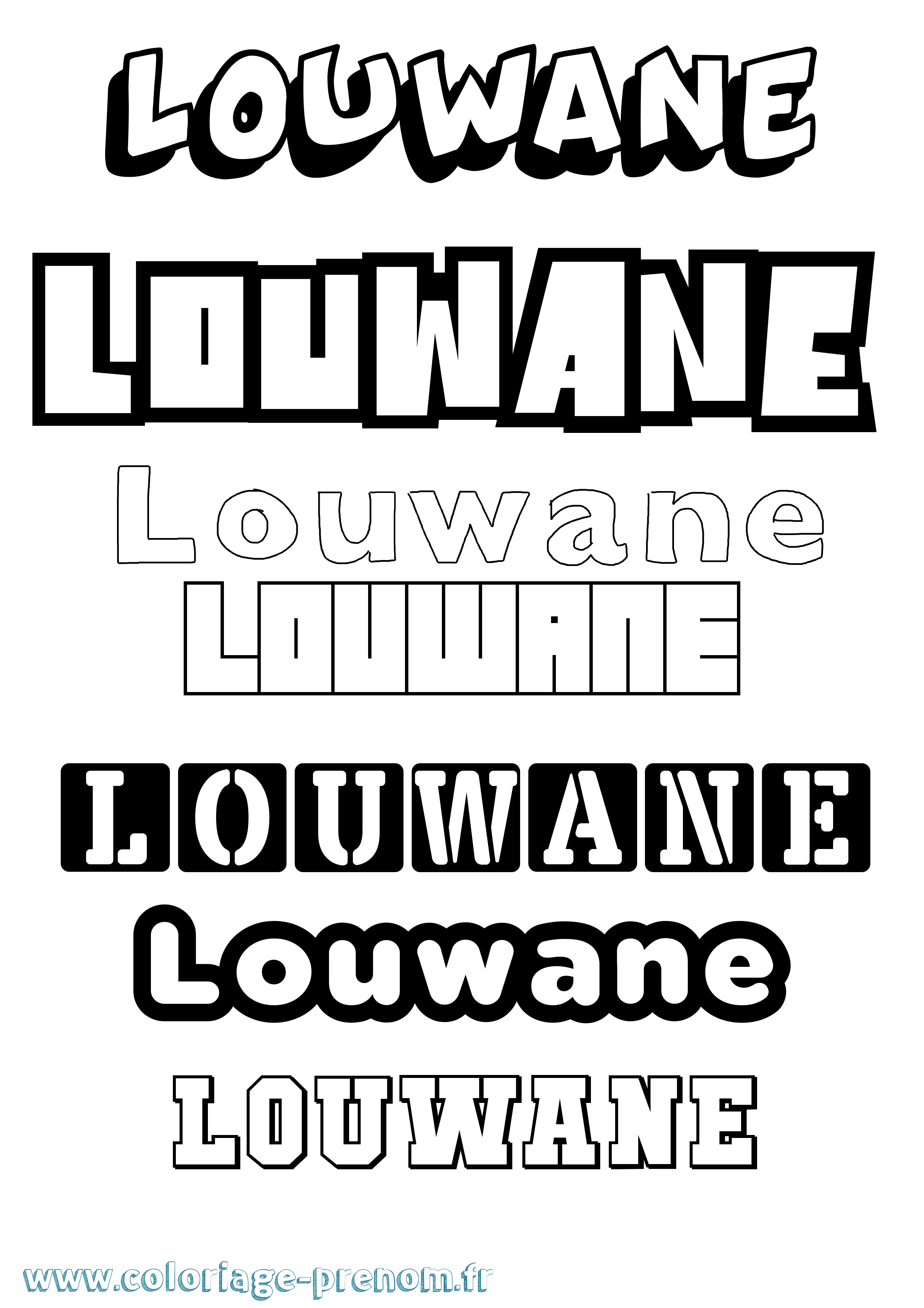 Coloriage Louwane Simple Coloriage prénom Louwane Simple