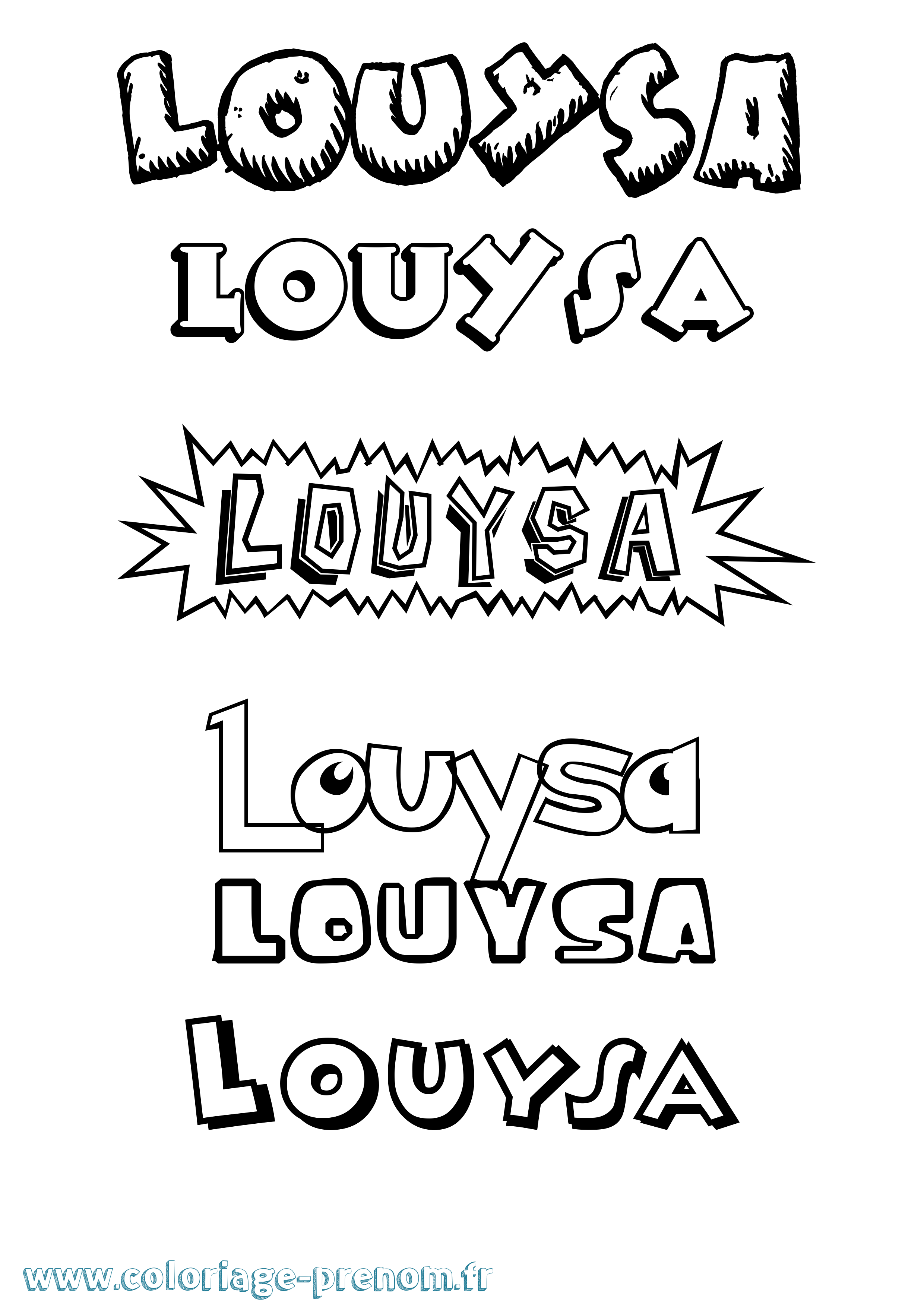 Coloriage Louysa Dessin Animé Coloriage prénom Louysa Dessin Animé