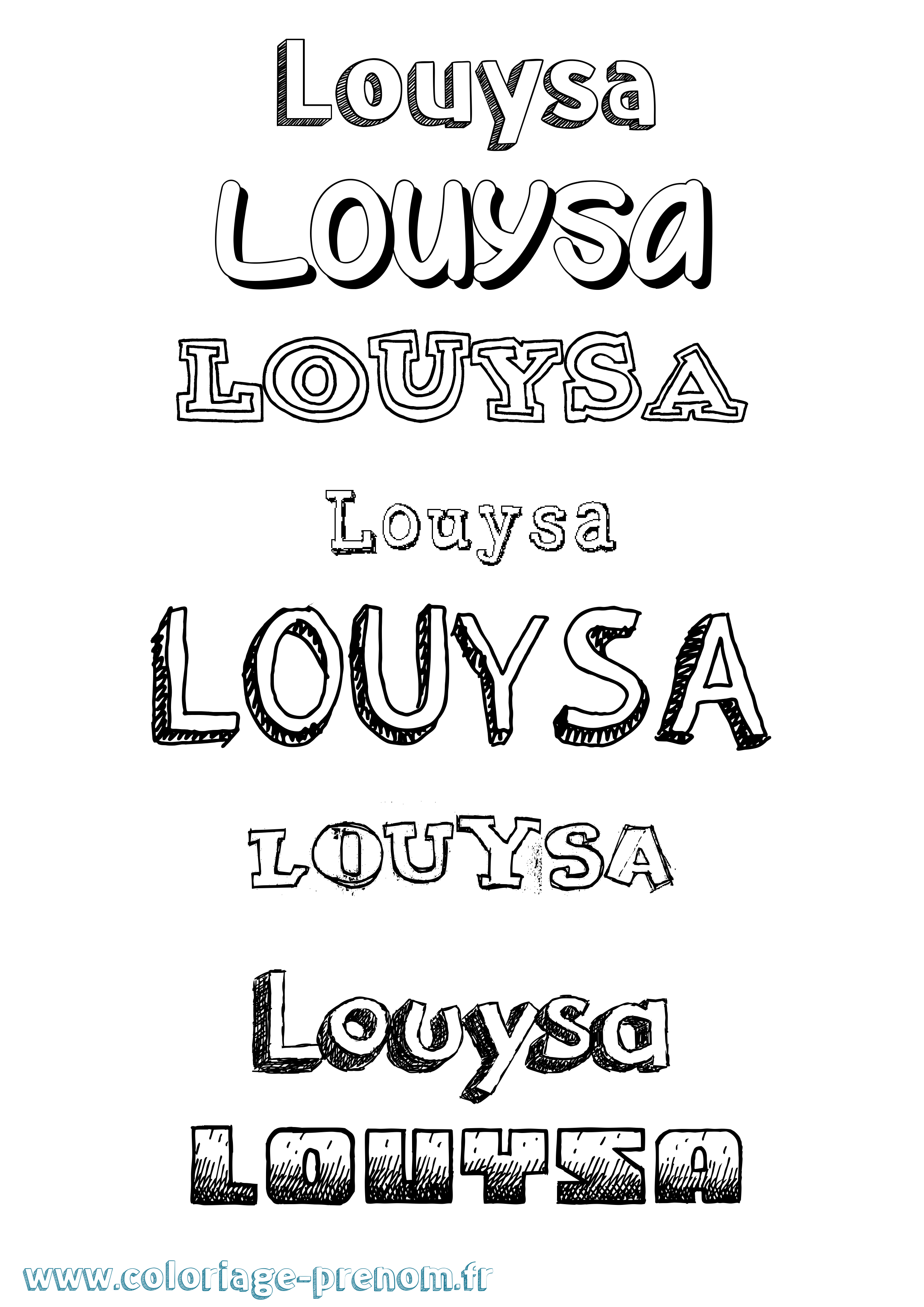 Coloriage Louysa Dessiné Coloriage prénom Louysa Dessiné