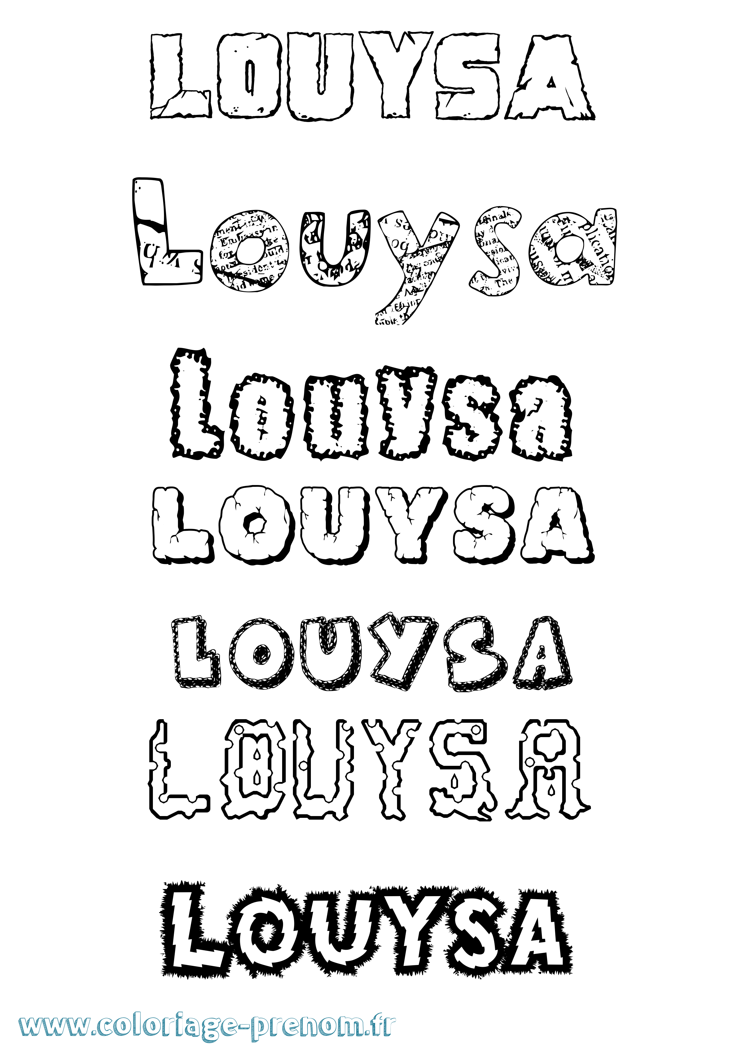 Coloriage Louysa Destructuré Coloriage prénom Louysa Destructuré