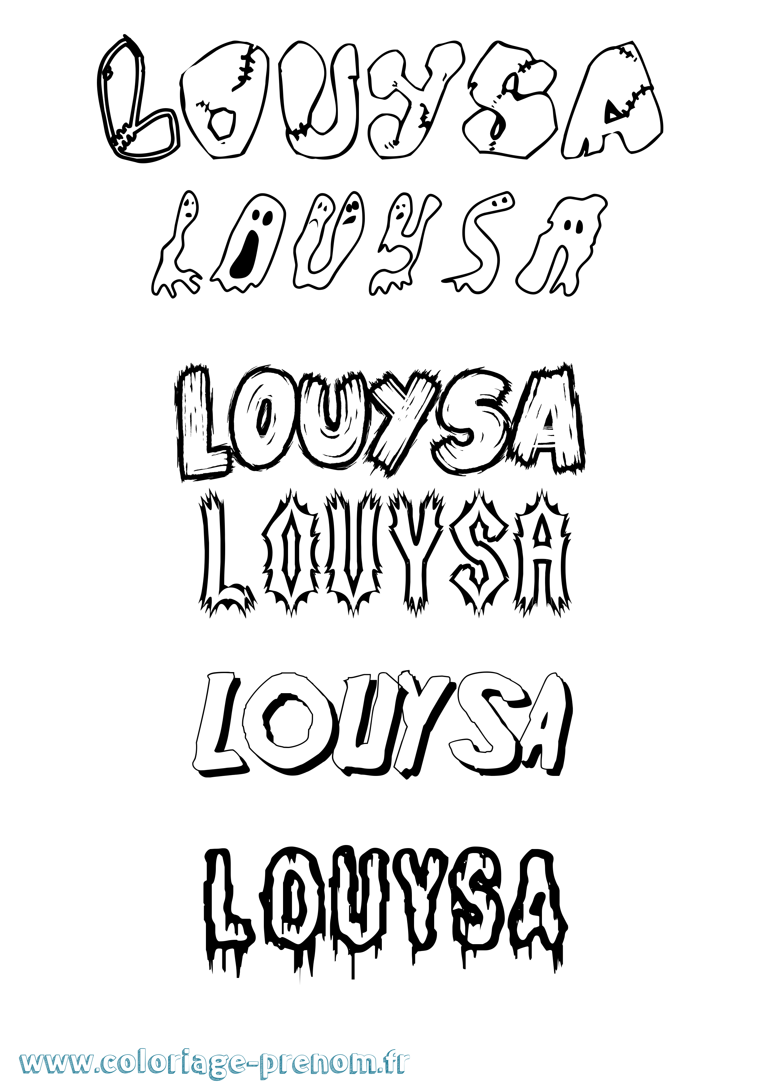 Coloriage Louysa Frisson Coloriage prénom Louysa Frisson