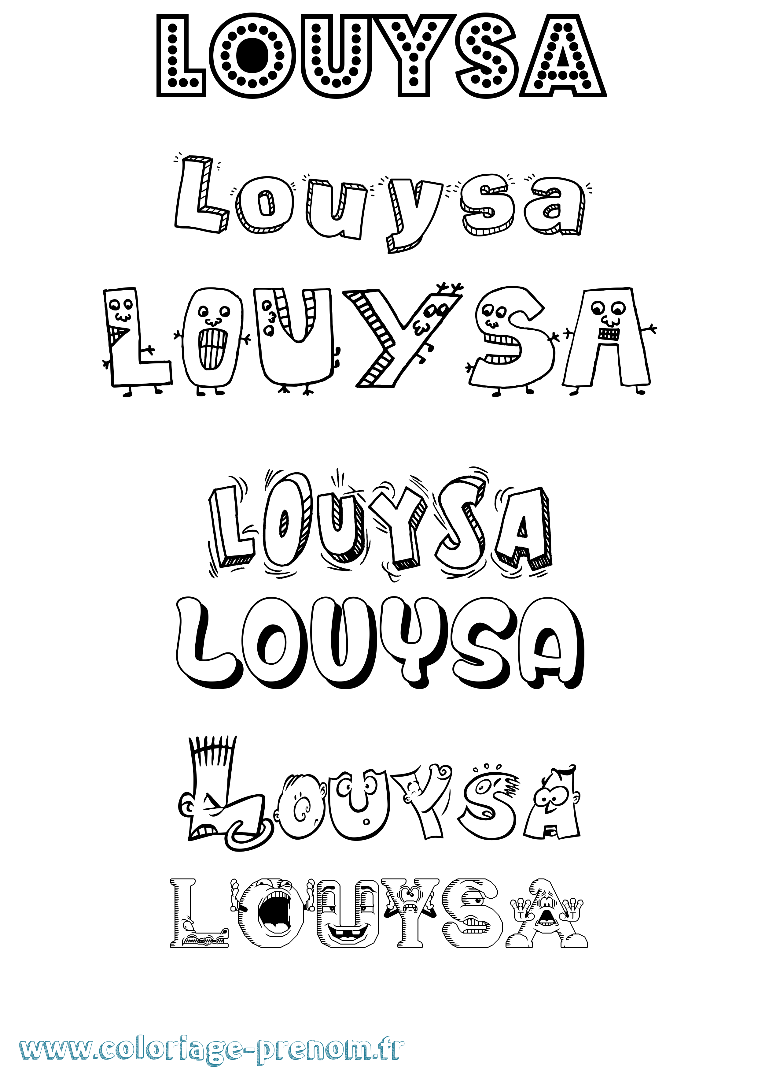 Coloriage Louysa Fun Coloriage prénom Louysa Fun