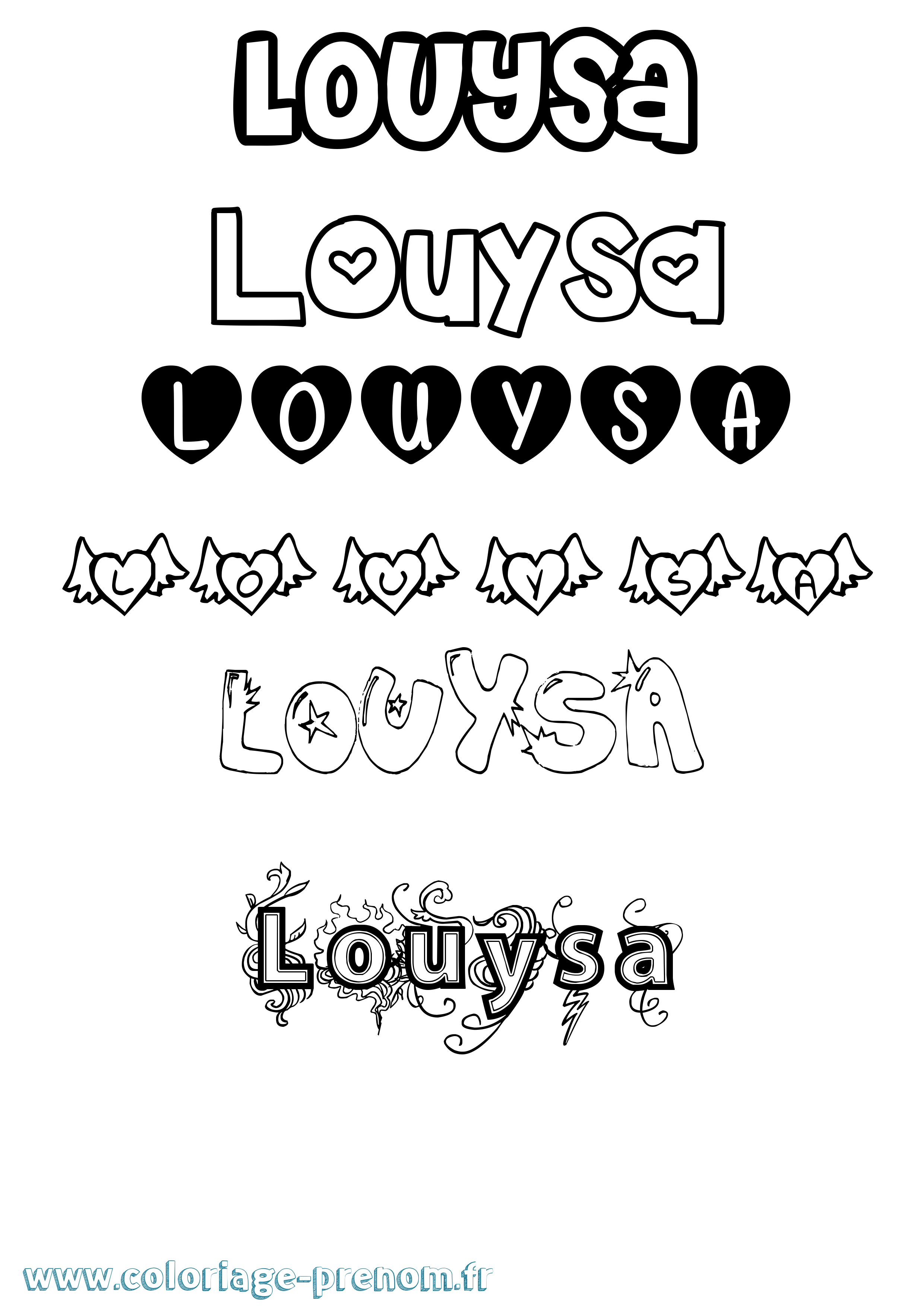 Coloriage Louysa Girly Coloriage prénom Louysa Girly