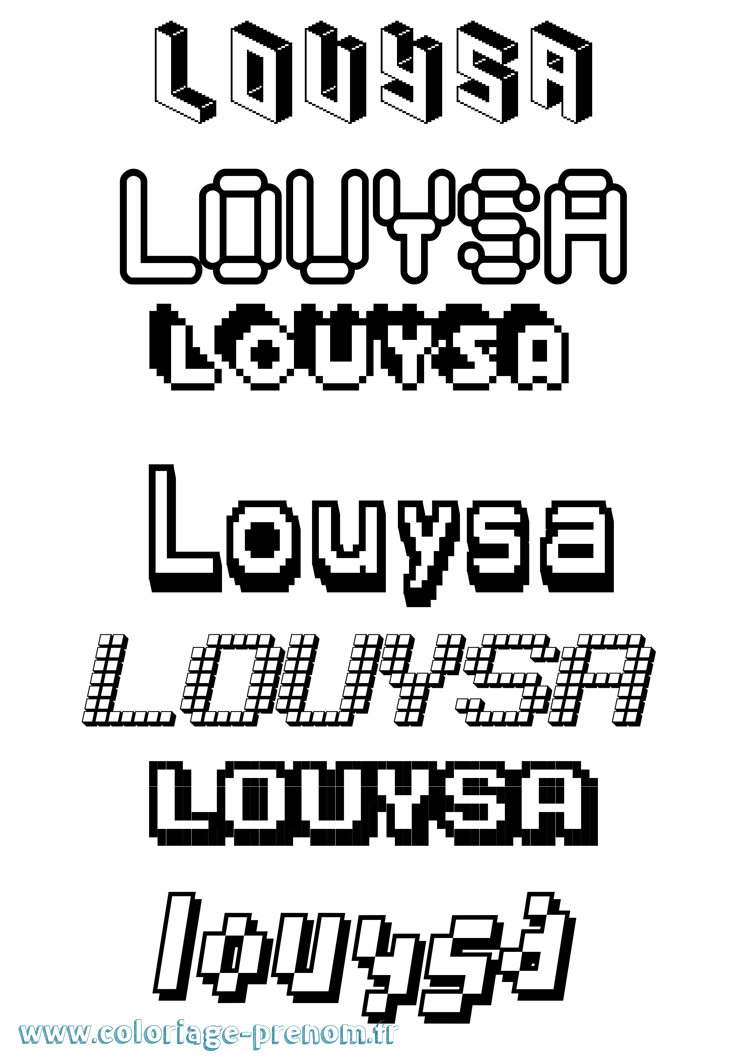 Coloriage Louysa Pixel Coloriage prénom Louysa Pixel