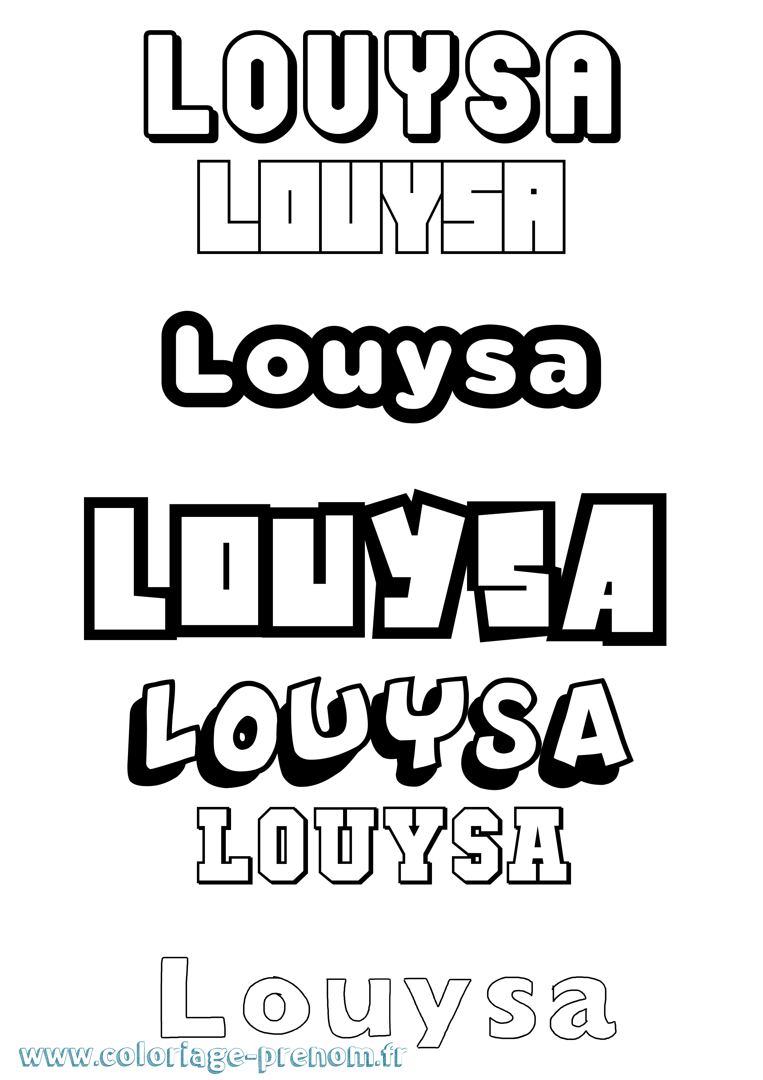 Coloriage Louysa Simple Coloriage prénom Louysa Simple