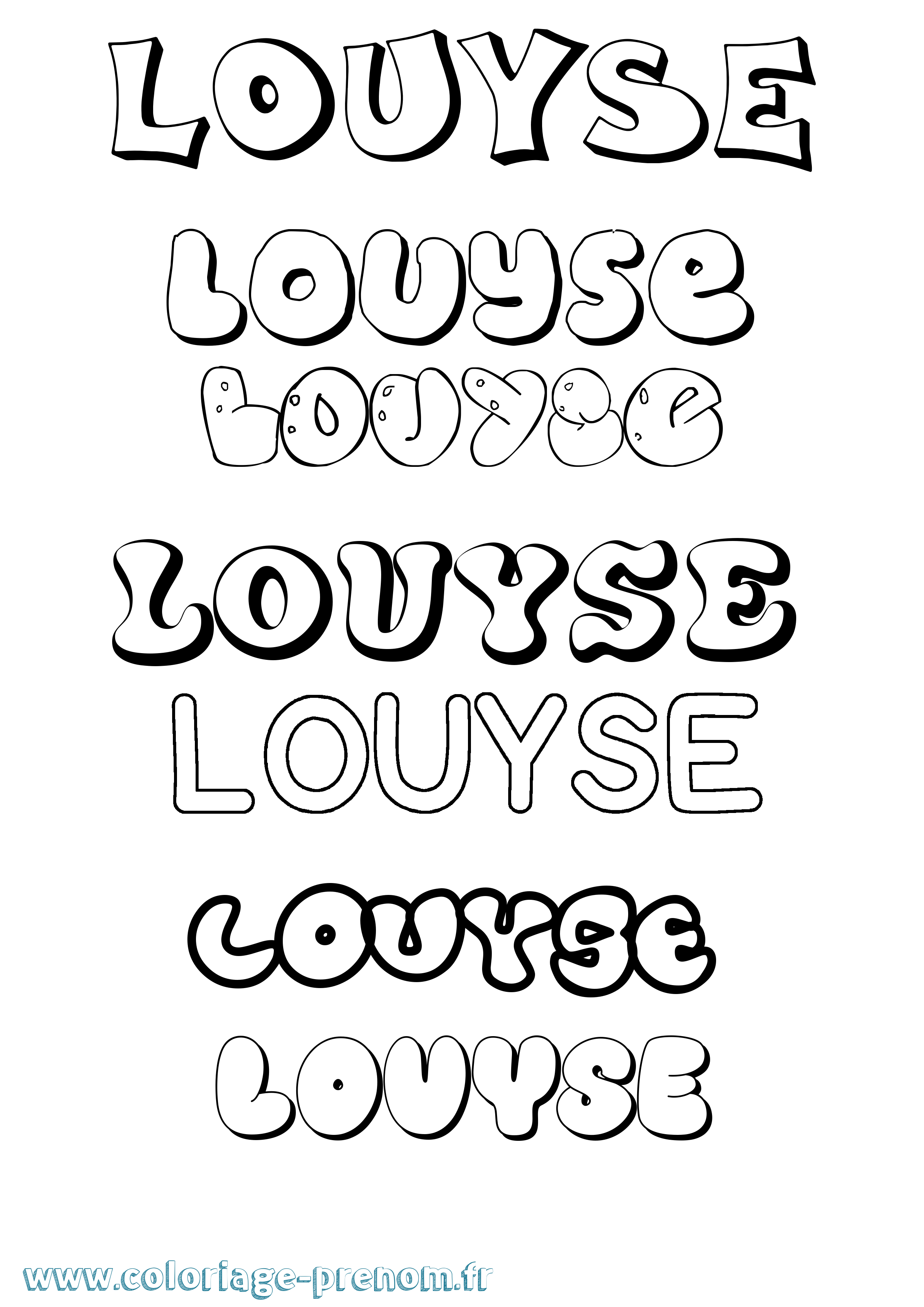 Coloriage Louyse Bubble Coloriage prénom Louyse Bubble