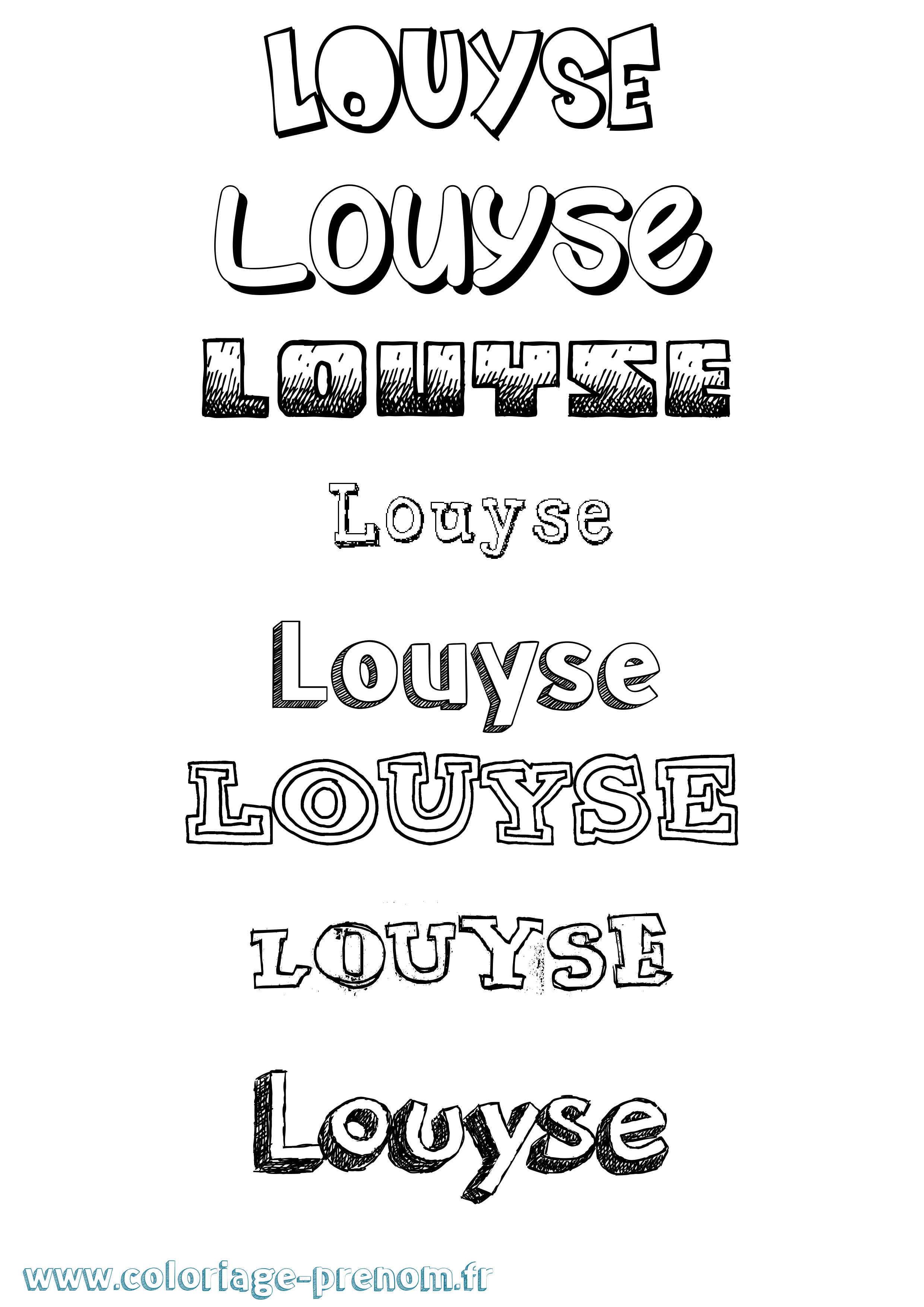 Coloriage Louyse Dessiné Coloriage prénom Louyse Dessiné