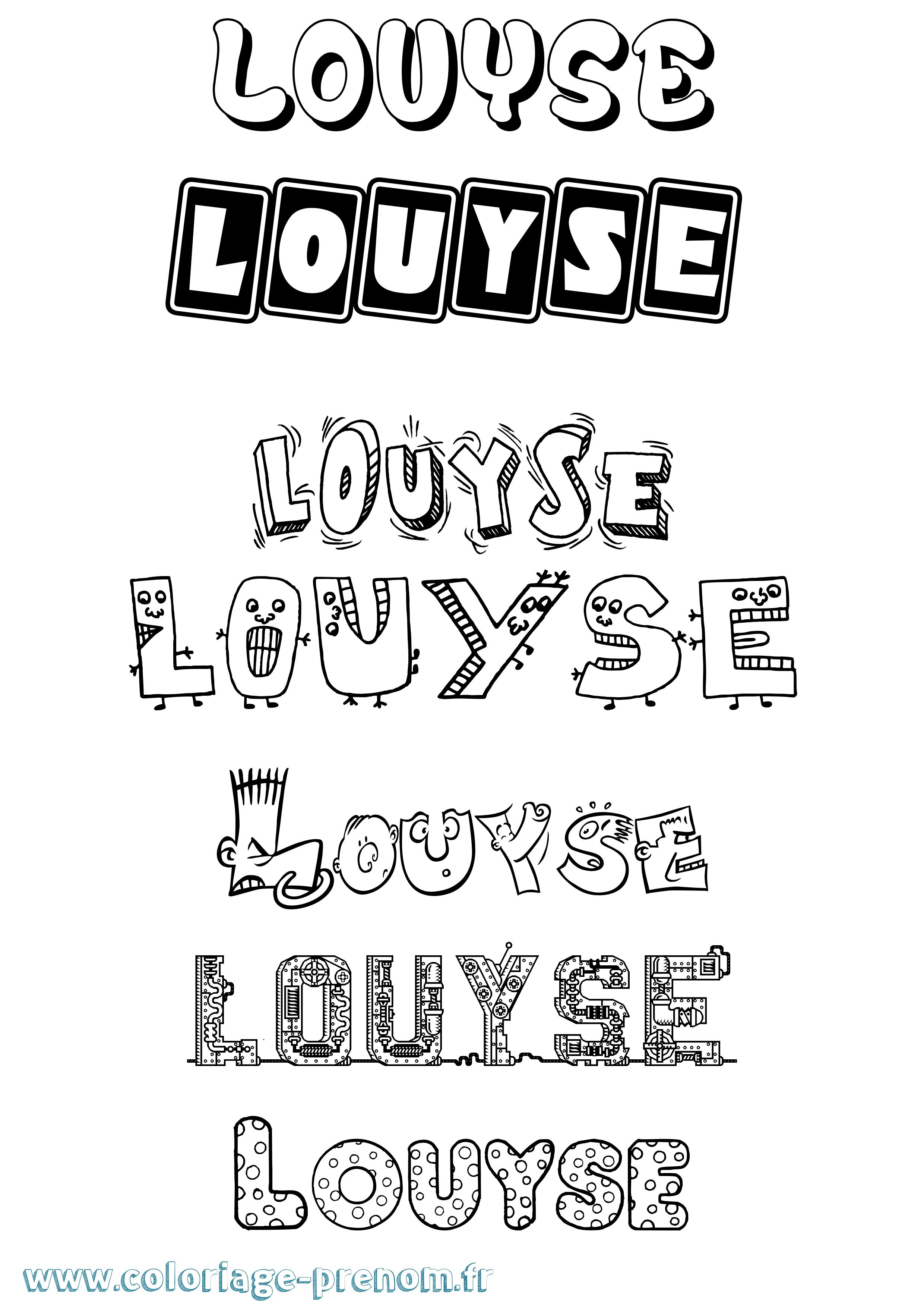 Coloriage Louyse Fun Coloriage prénom Louyse Fun