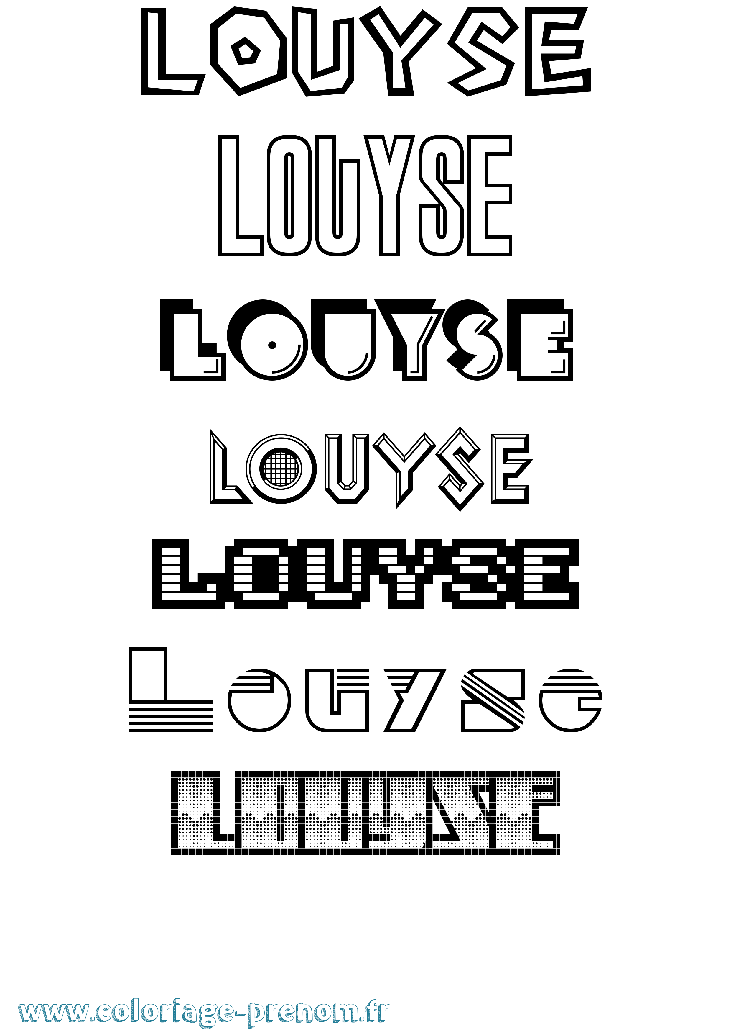 Coloriage Louyse Jeux Vidéos Coloriage prénom Louyse Jeux Vidéos