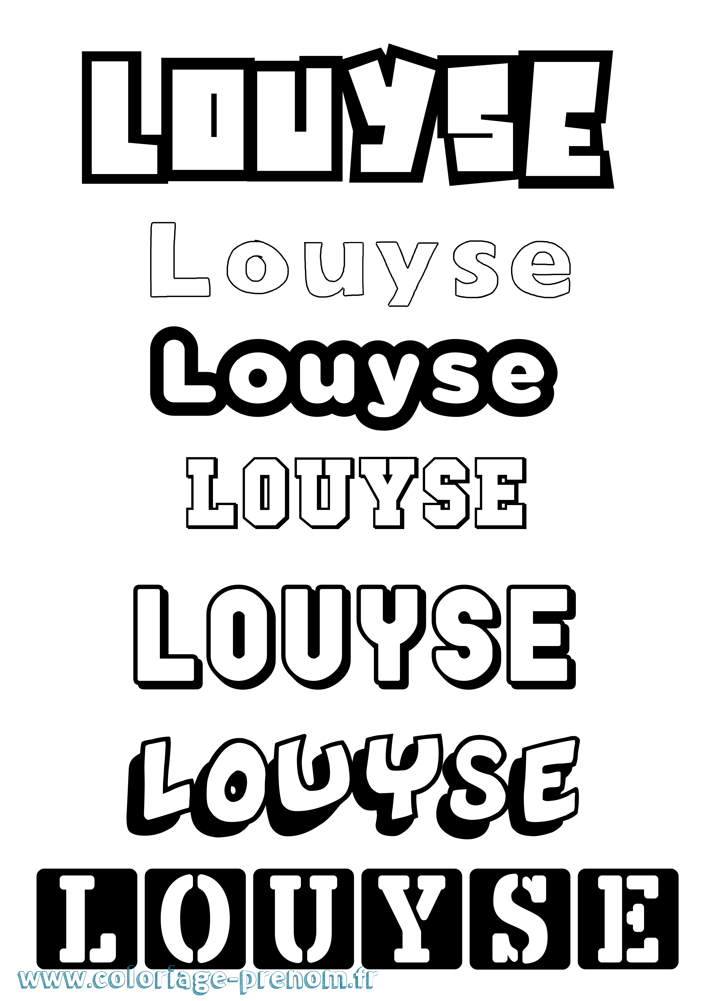 Coloriage Louyse Simple Coloriage prénom Louyse Simple