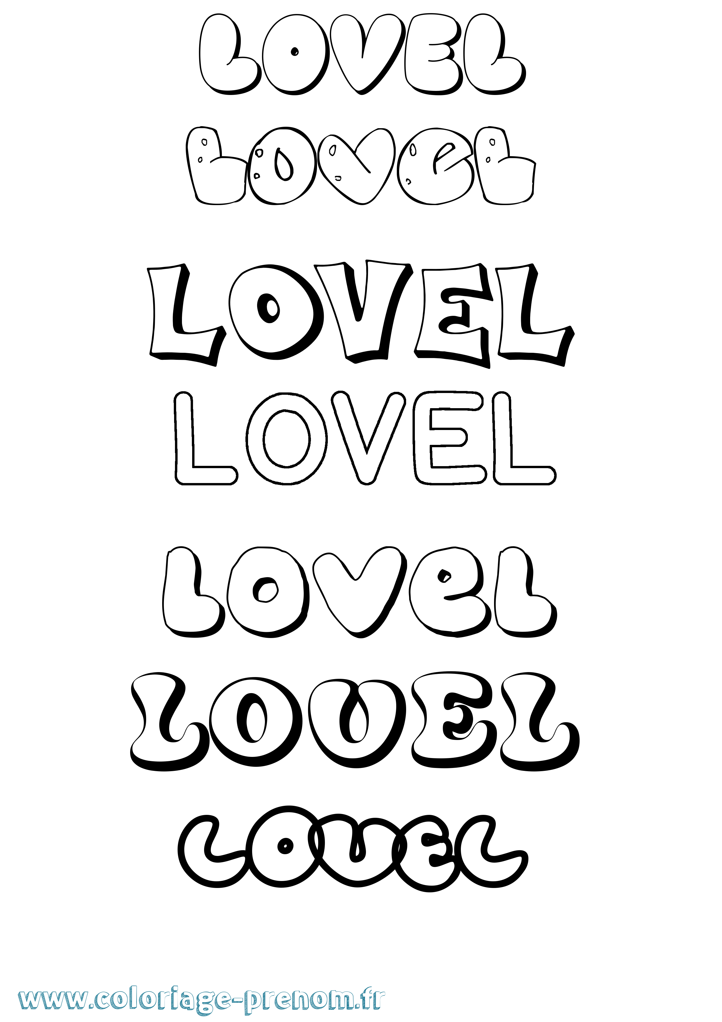 Coloriage Lovel Bubble Coloriage prénom Lovel Bubble
