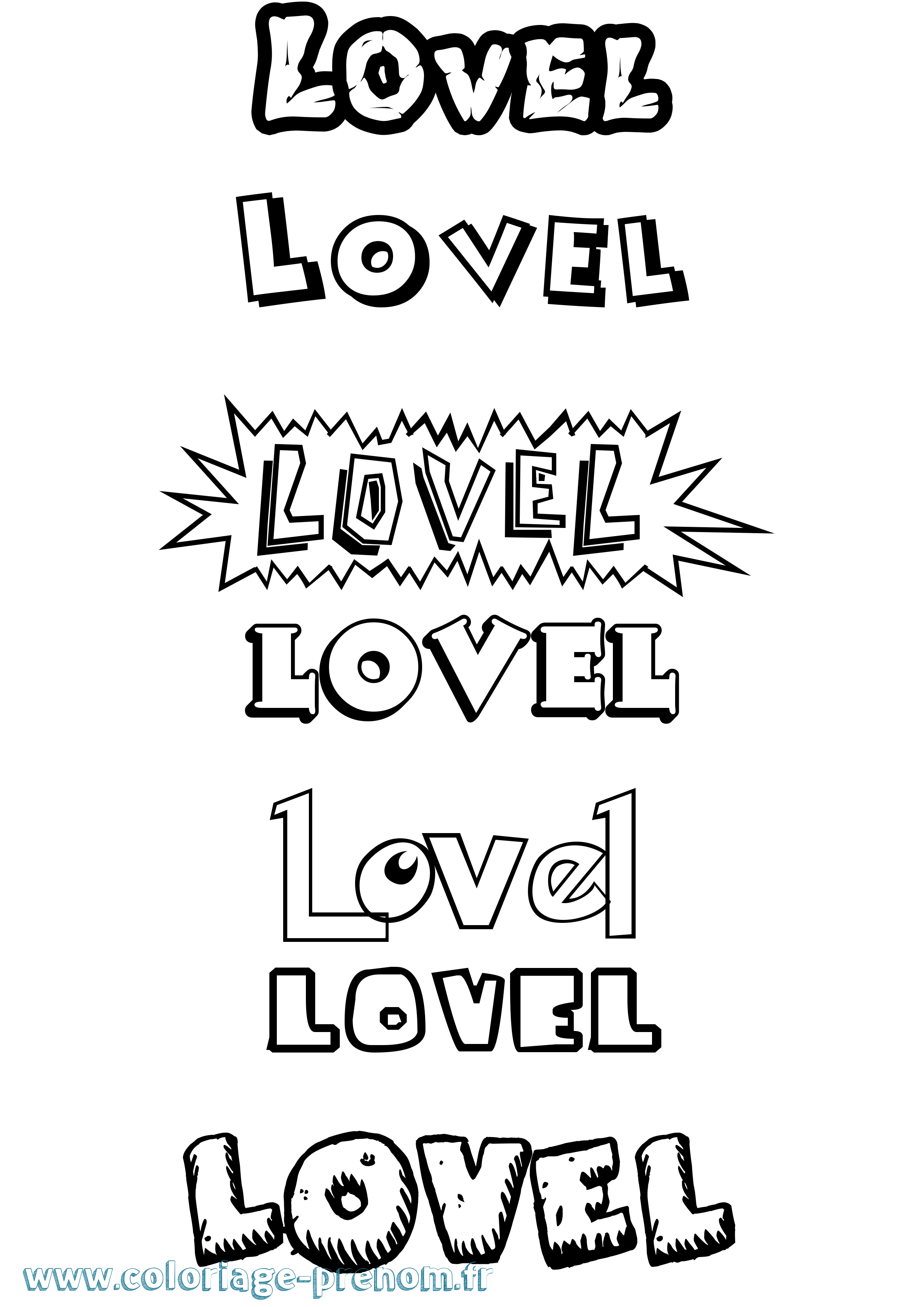 Coloriage Lovel Dessin Animé Coloriage prénom Lovel Dessin Animé