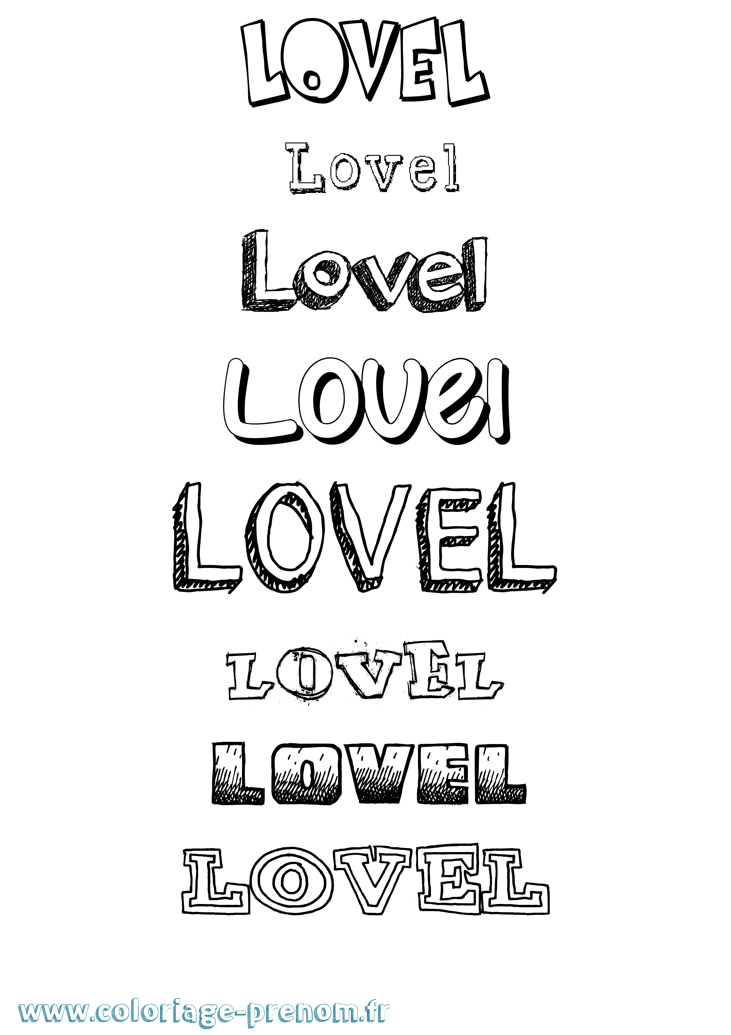 Coloriage Lovel Dessiné Coloriage prénom Lovel Dessiné