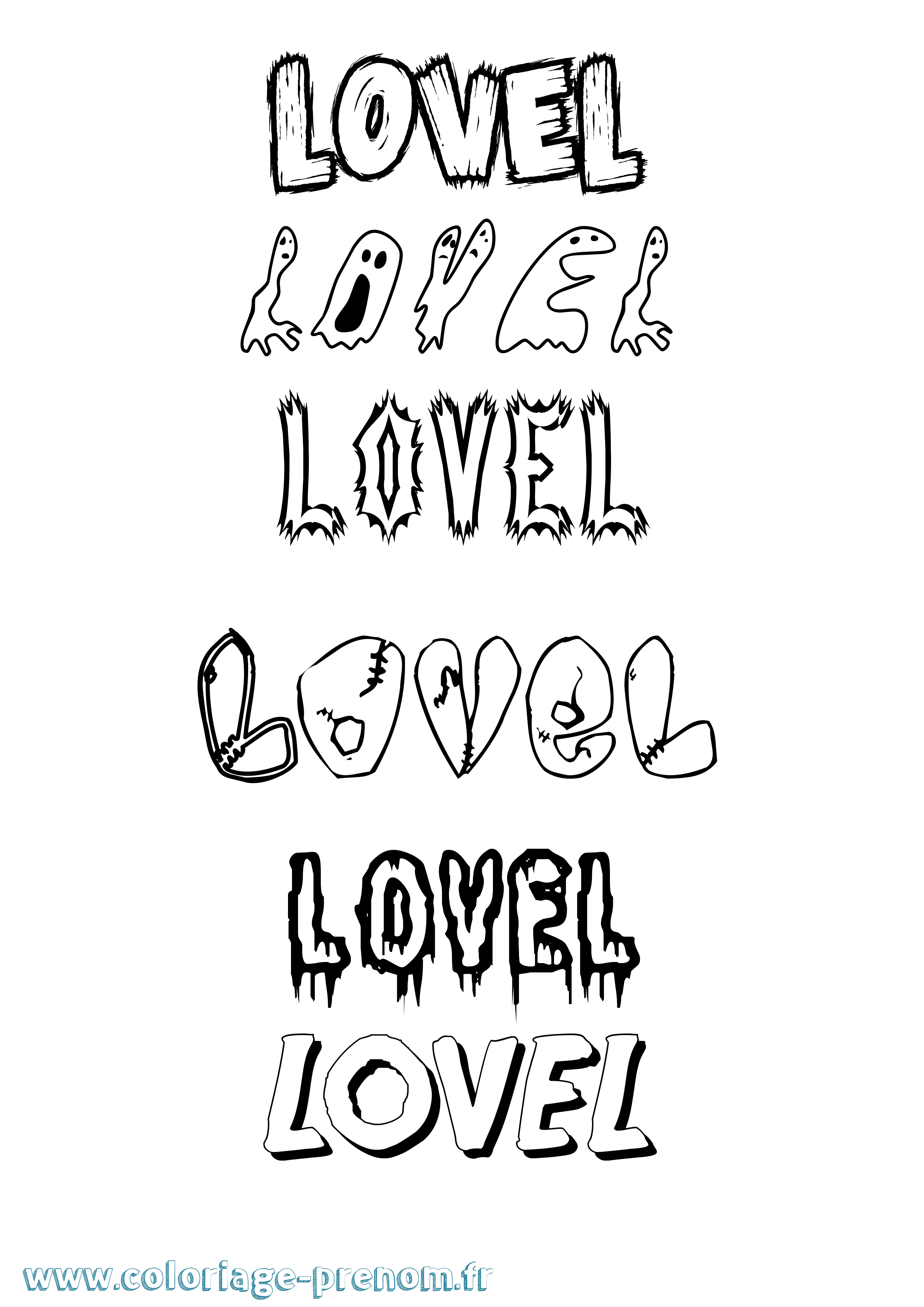Coloriage Lovel Frisson Coloriage prénom Lovel Frisson