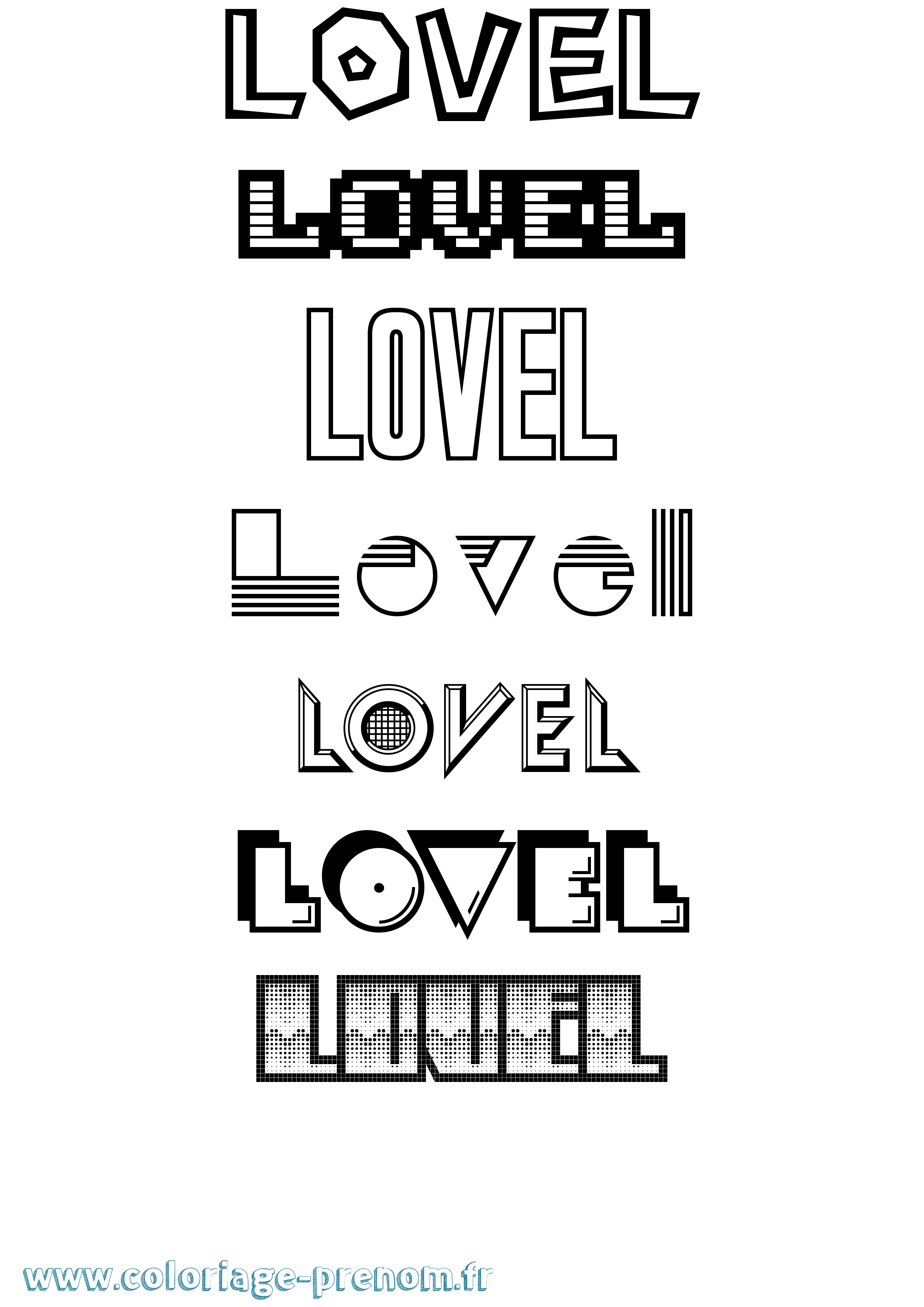 Coloriage Lovel Jeux Vidéos Coloriage prénom Lovel Jeux Vidéos