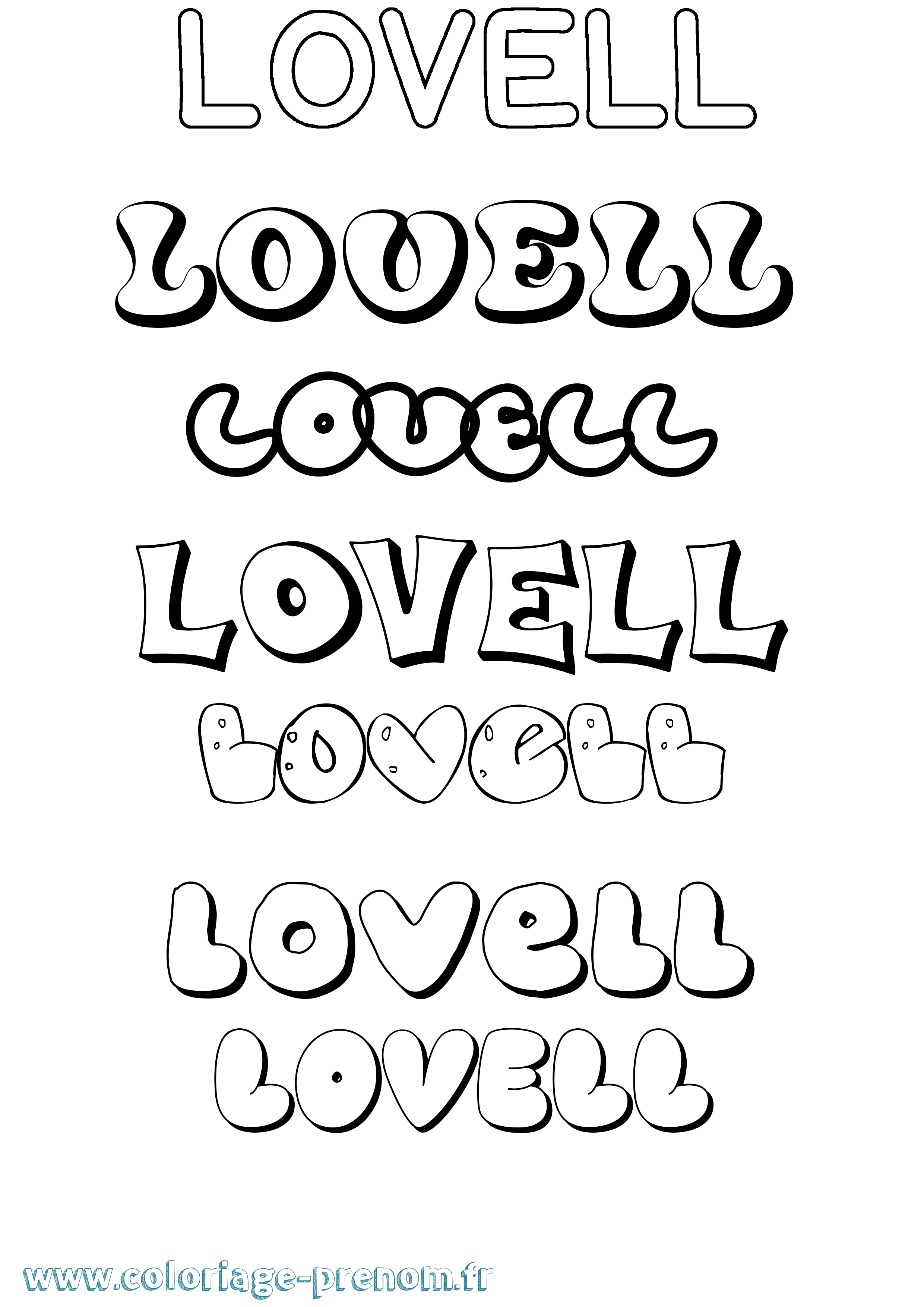 Coloriage Lovell Bubble Coloriage prénom Lovell Bubble