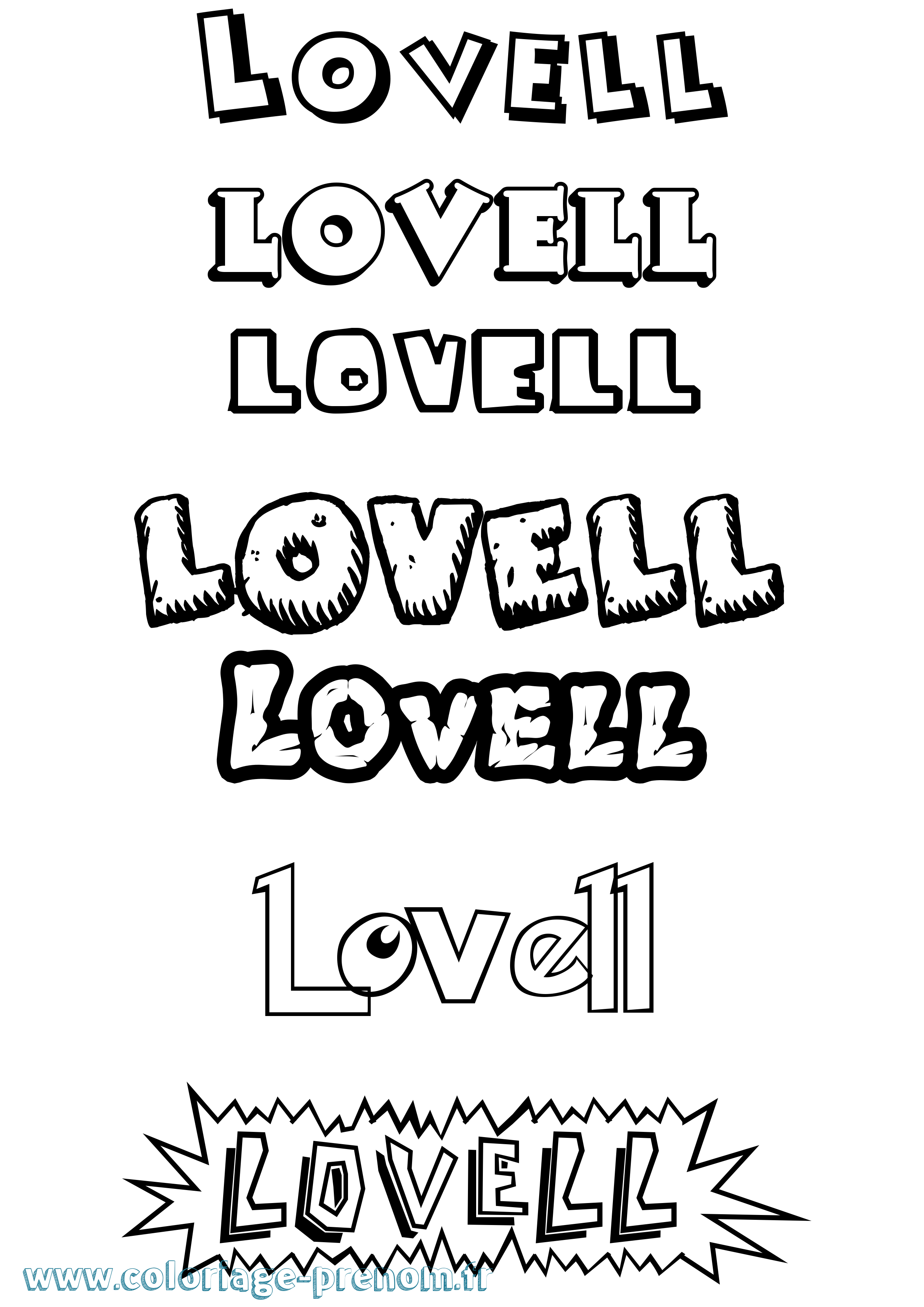 Coloriage Lovell Dessin Animé Coloriage prénom Lovell Dessin Animé