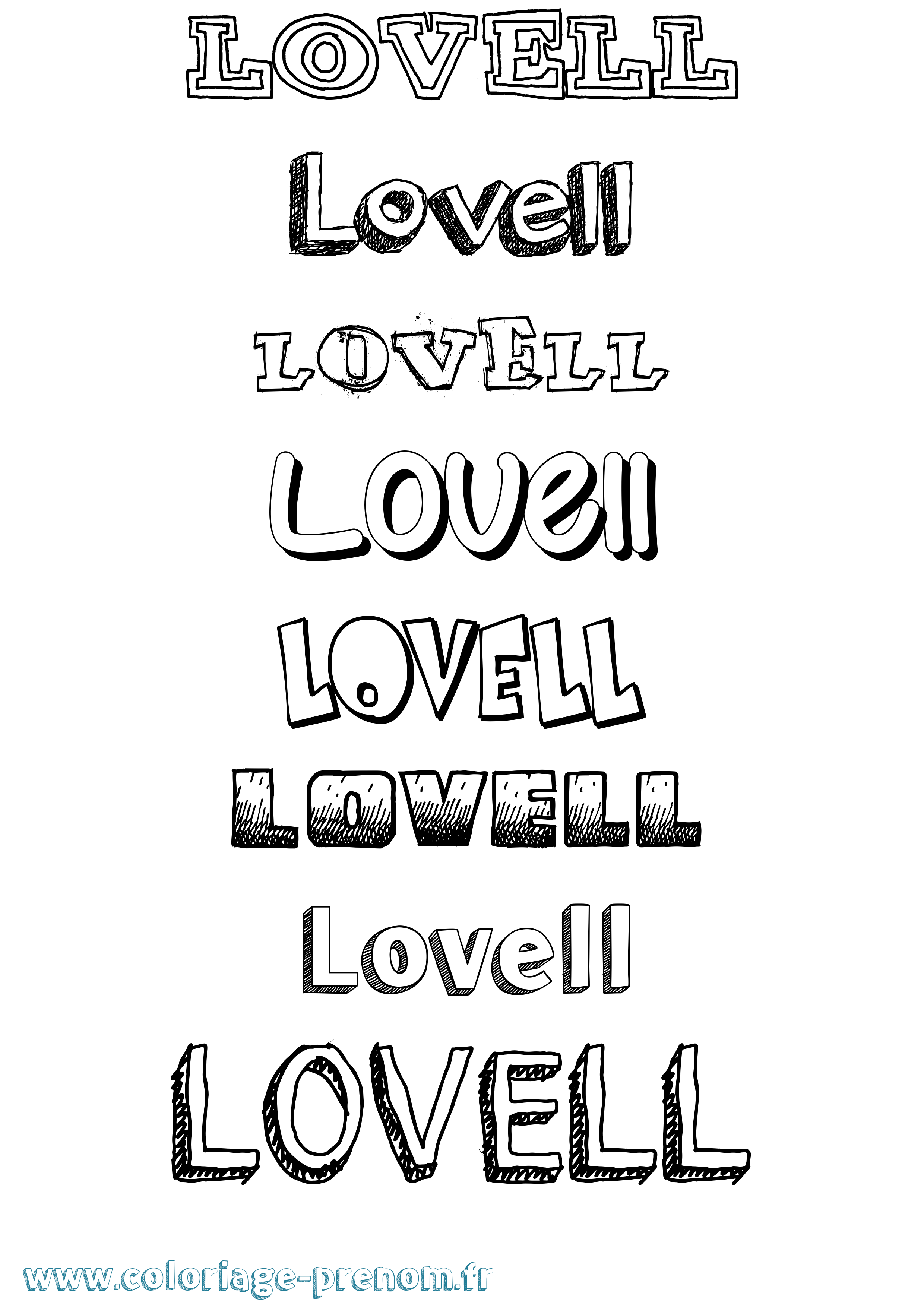 Coloriage Lovell Dessiné Coloriage prénom Lovell Dessiné