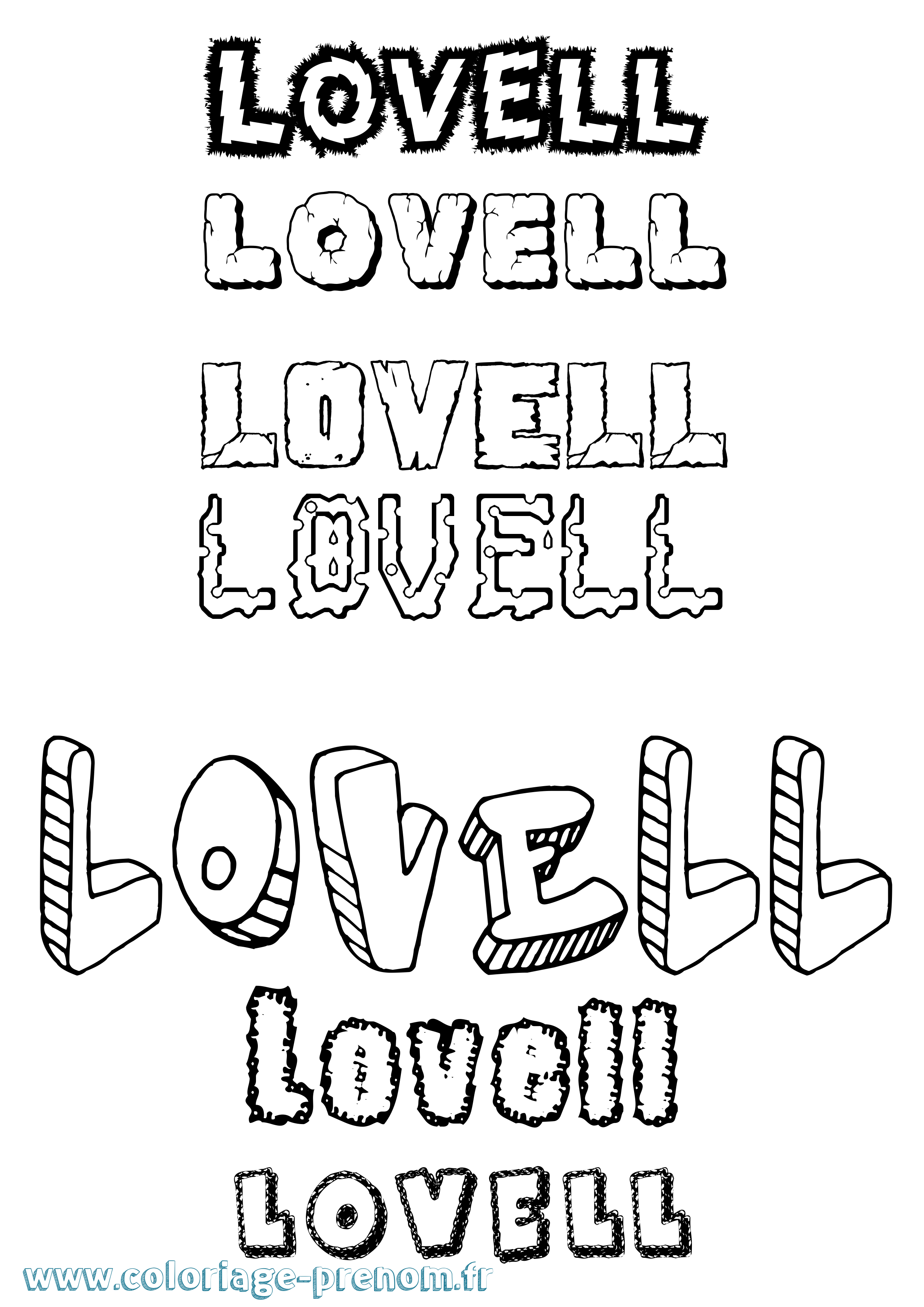 Coloriage Lovell Destructuré Coloriage prénom Lovell Destructuré
