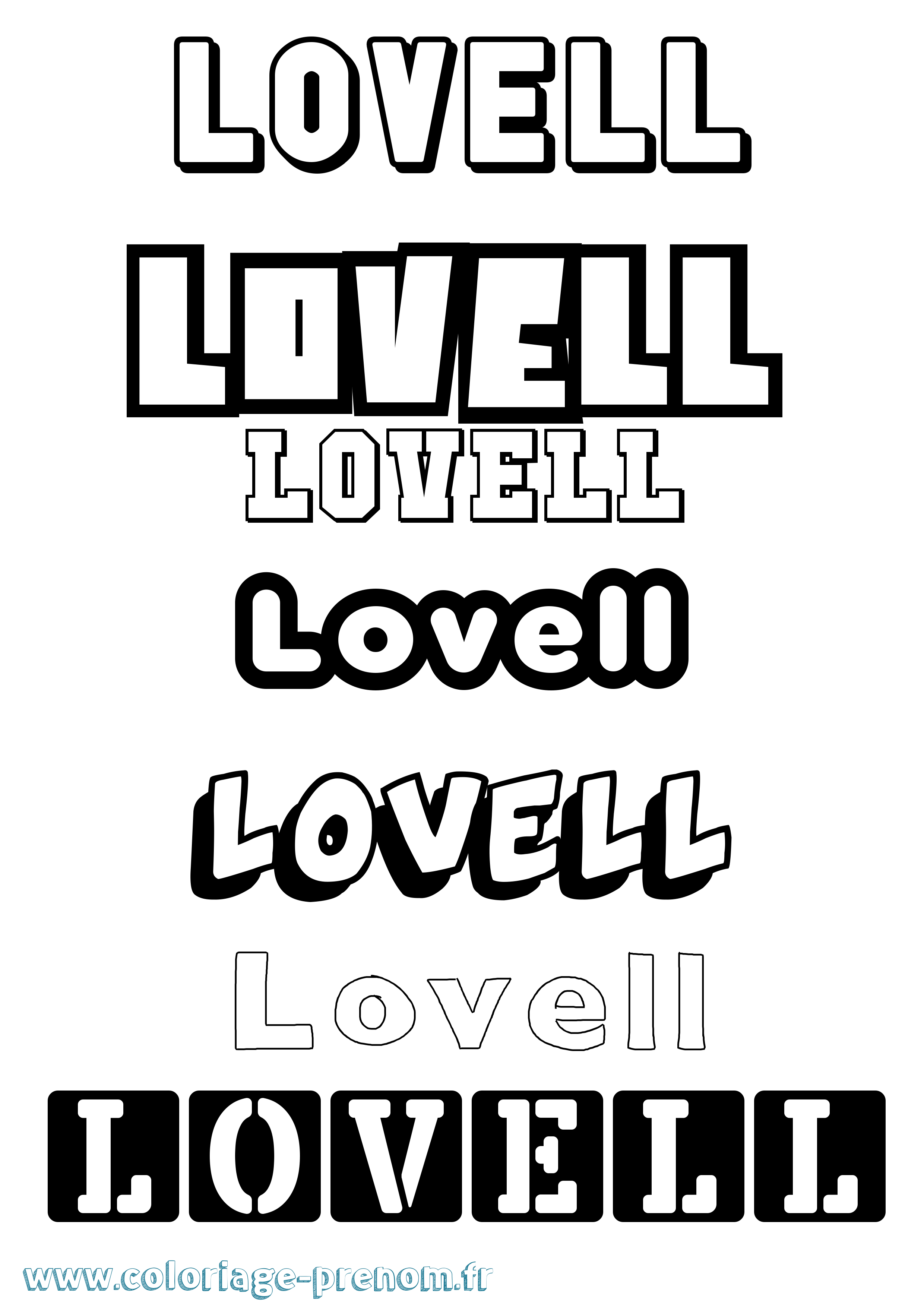 Coloriage Lovell Simple Coloriage prénom Lovell Simple