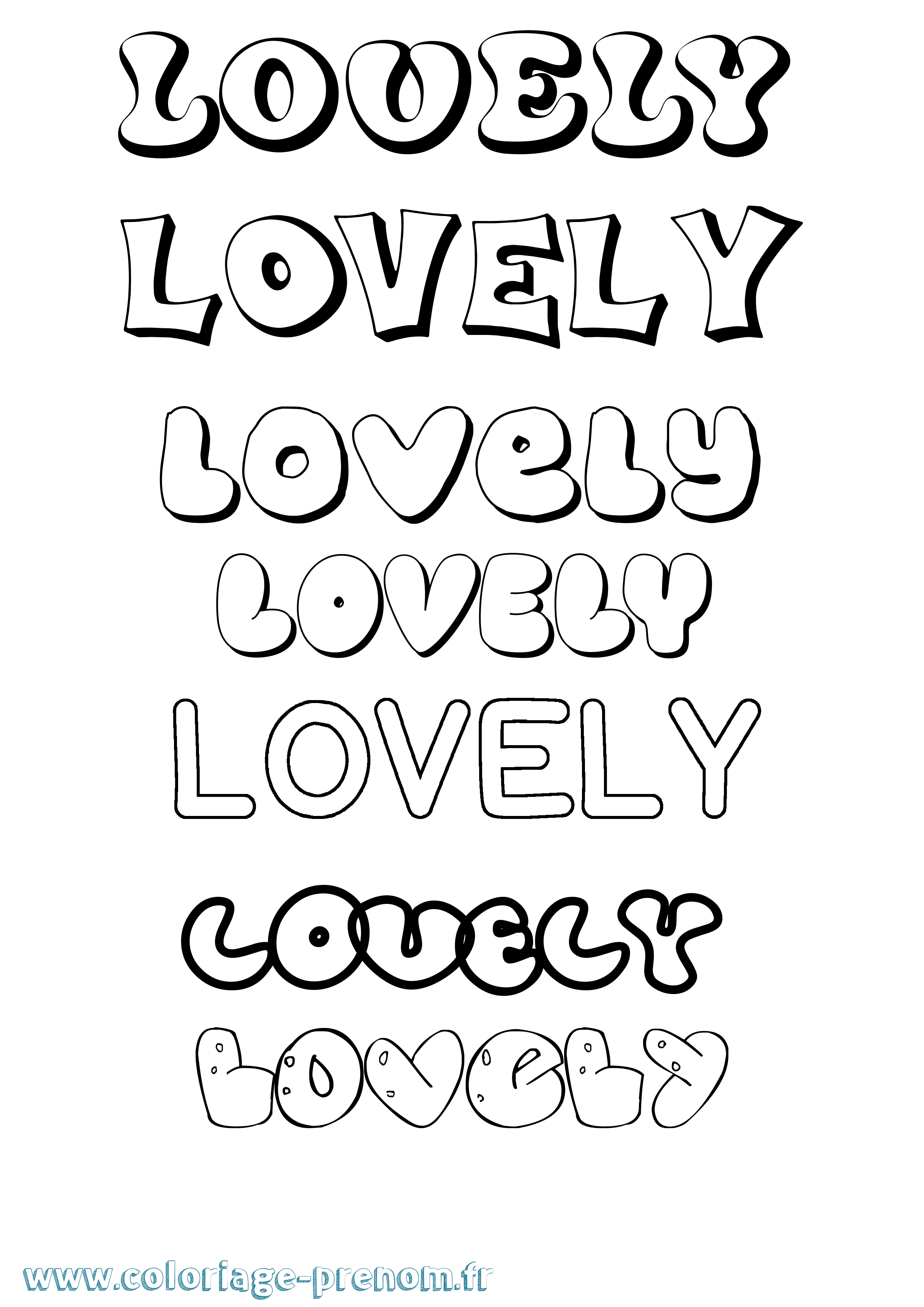 Coloriage Lovely Bubble Coloriage prénom Lovely Bubble