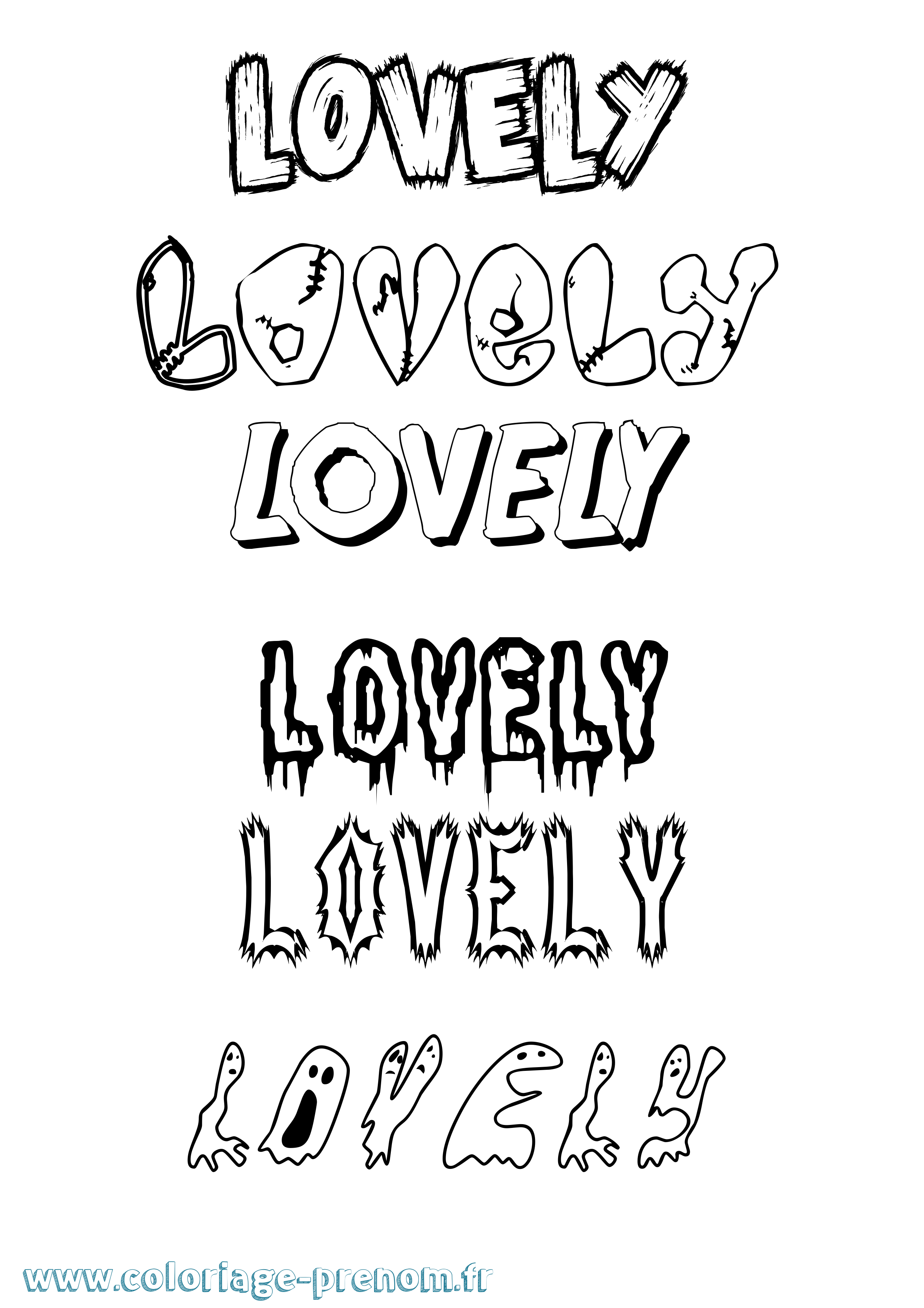 Coloriage Lovely Frisson Coloriage prénom Lovely Frisson