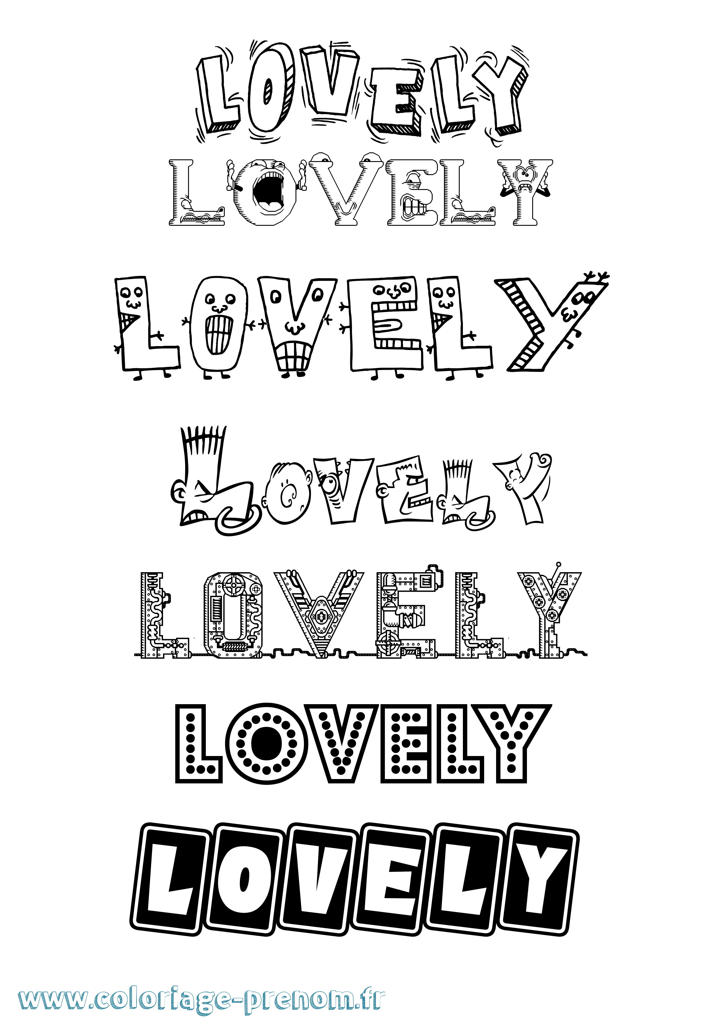 Coloriage Lovely Fun Coloriage prénom Lovely Fun