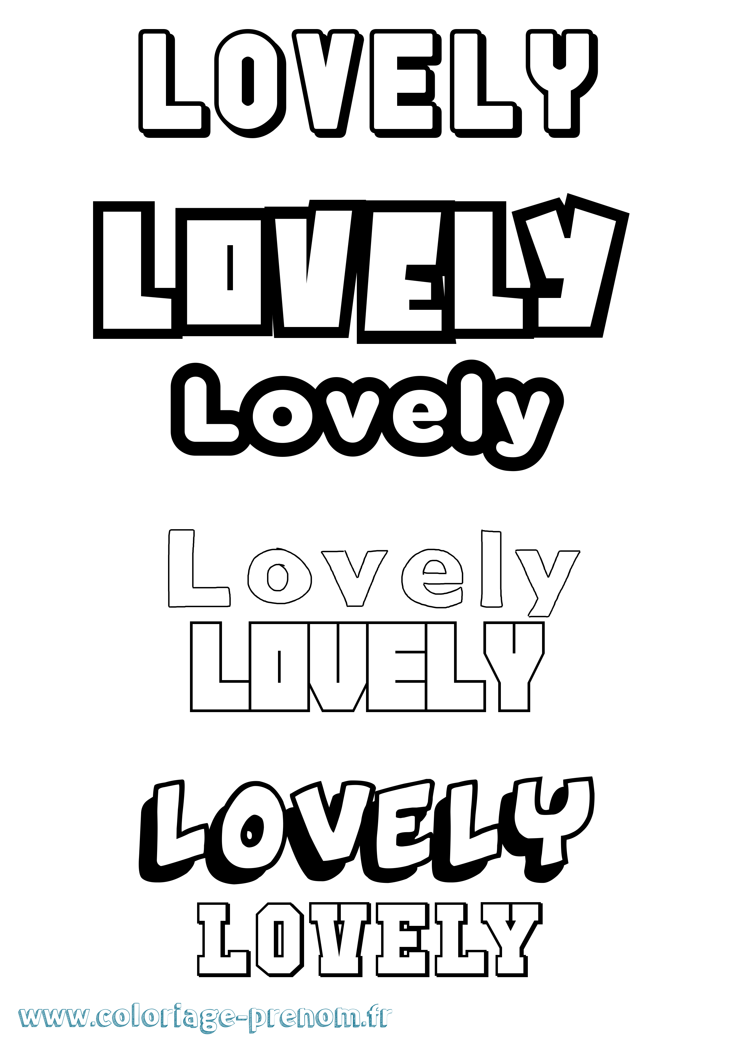 Coloriage Lovely Simple Coloriage prénom Lovely Simple