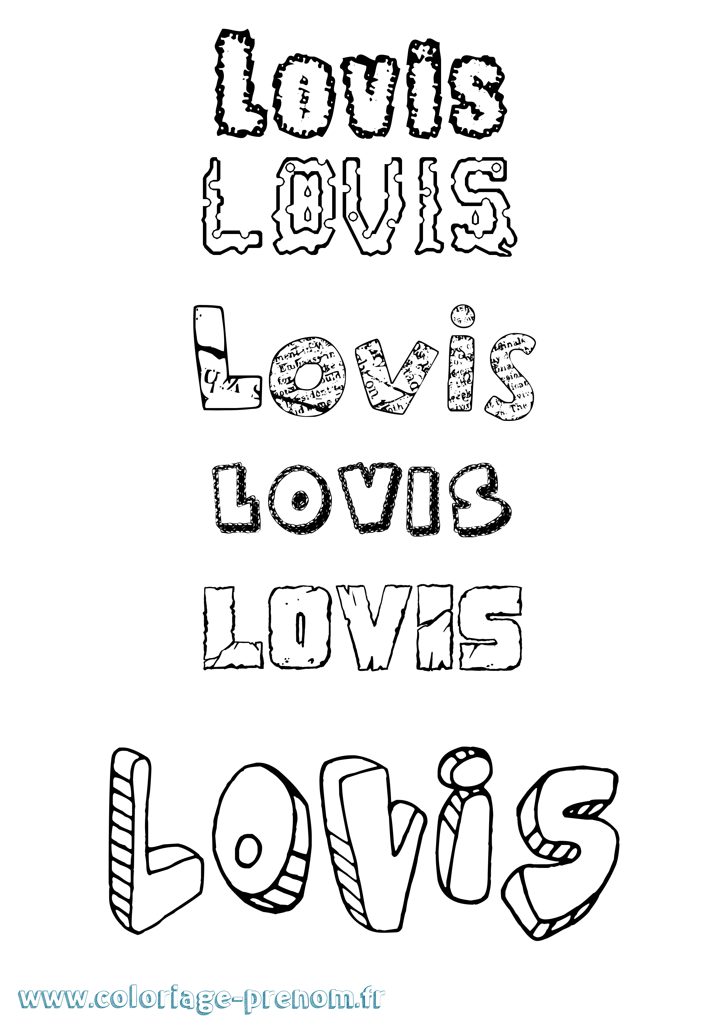 Coloriage Lovis Destructuré Coloriage prénom Lovis Destructuré