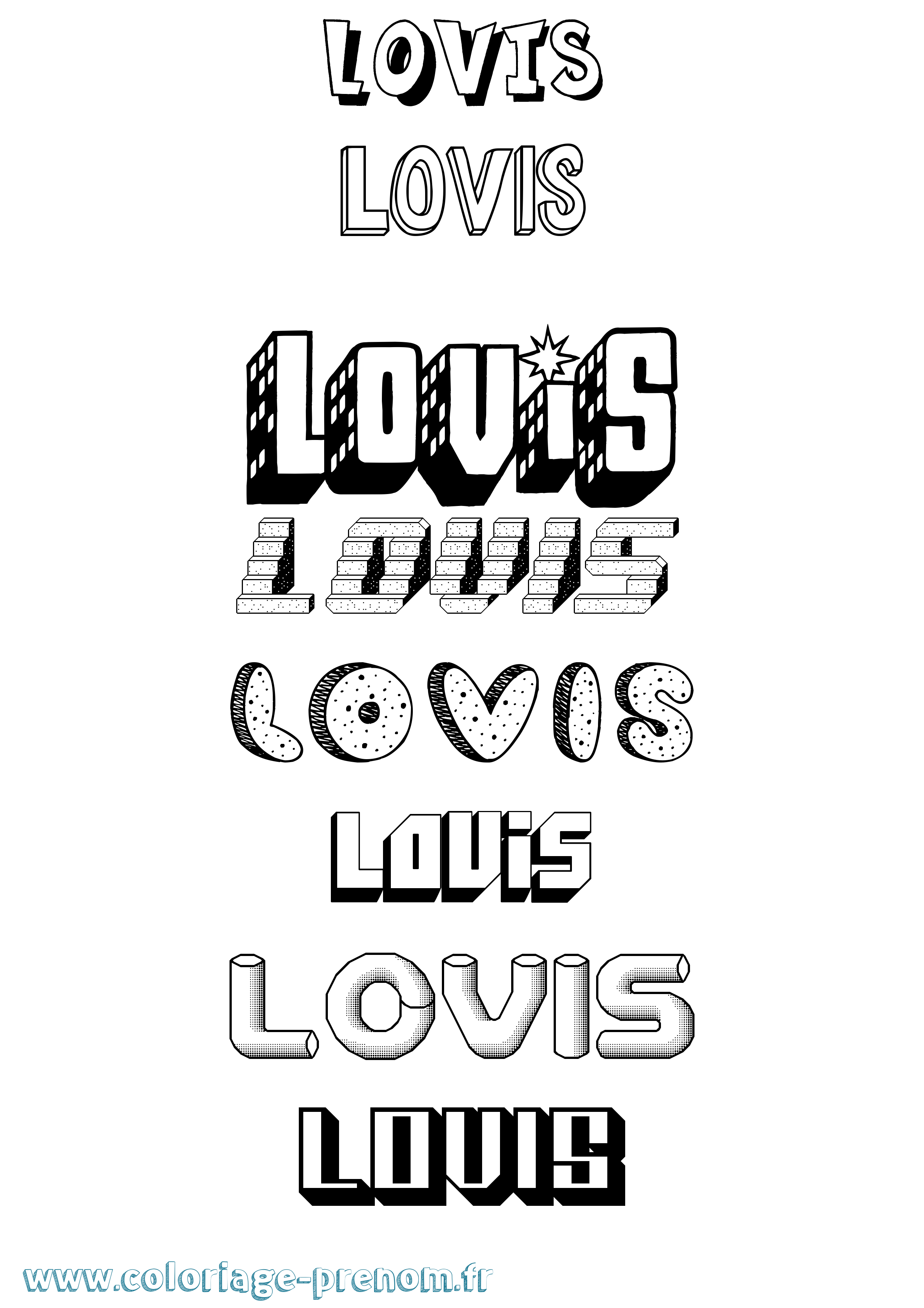 Coloriage Lovis Effet 3D Coloriage prénom Lovis Effet 3D