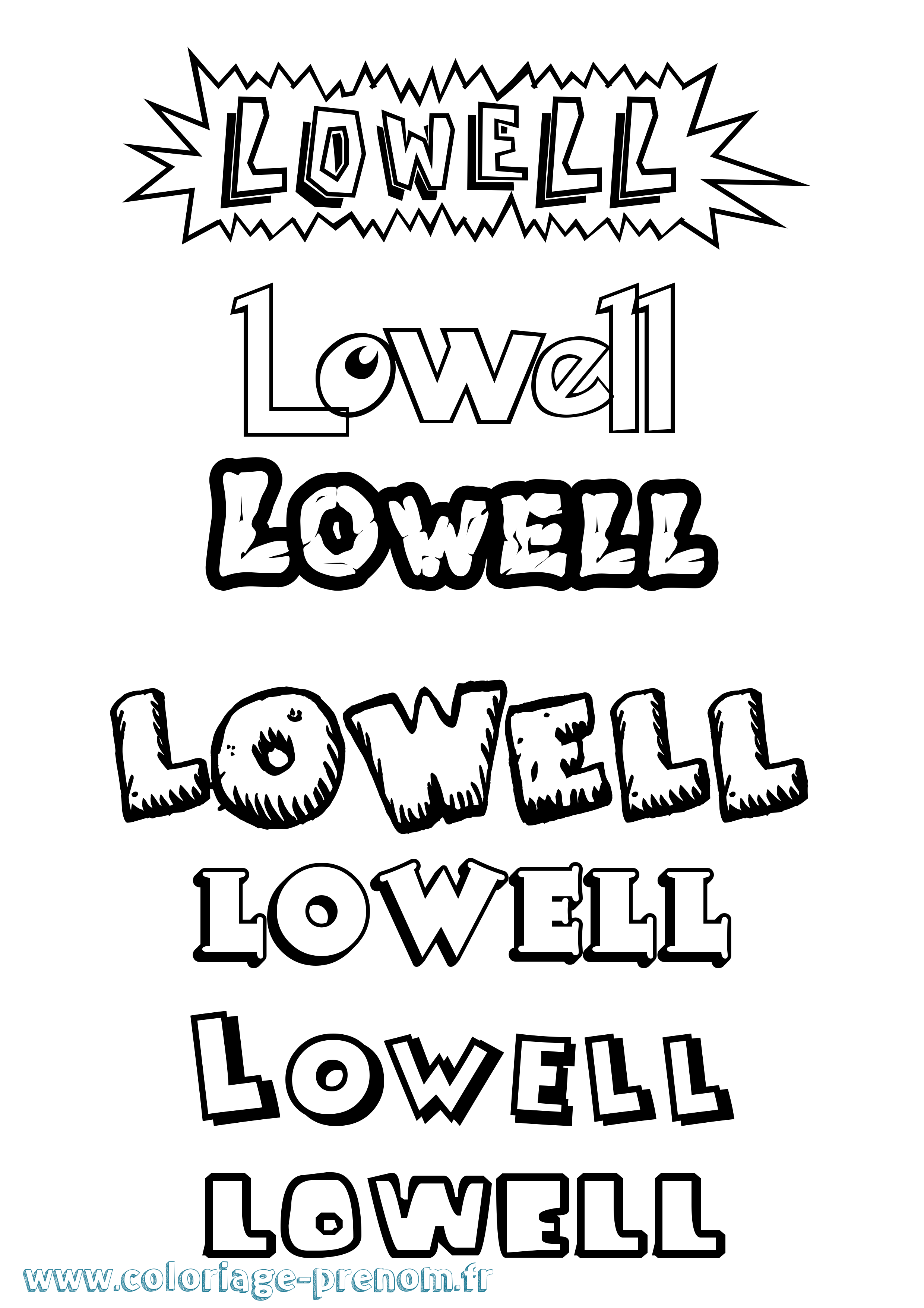 Coloriage Lowell Dessin Animé Coloriage prénom Lowell Dessin Animé