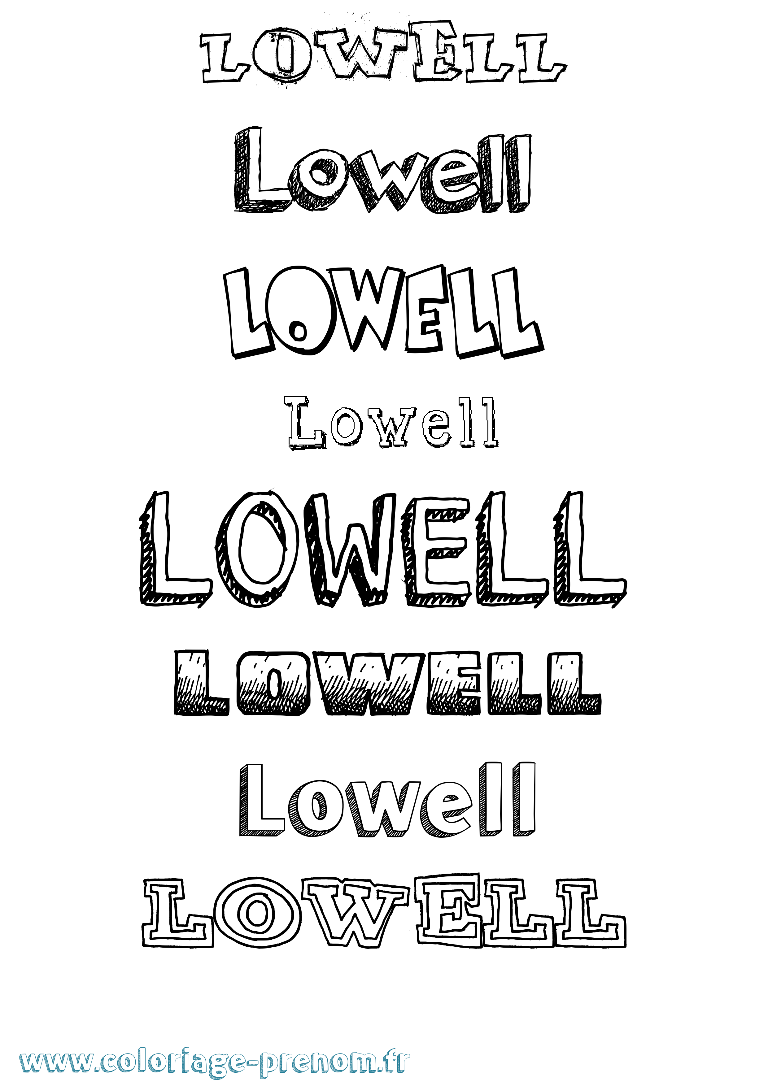 Coloriage Lowell Dessiné Coloriage prénom Lowell Dessiné