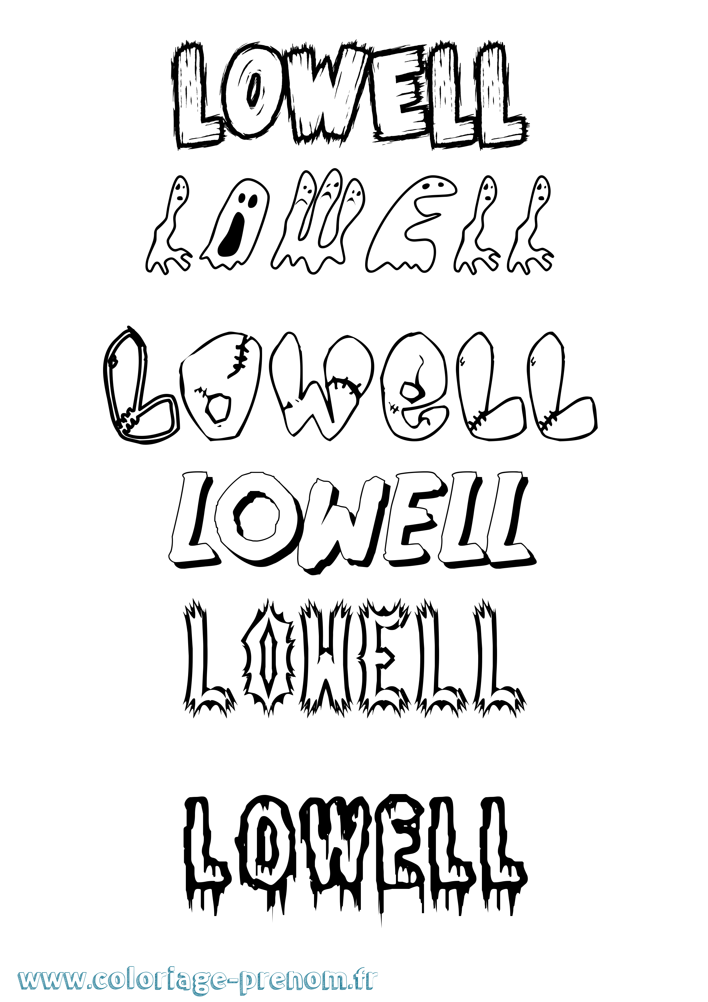 Coloriage Lowell Frisson Coloriage prénom Lowell Frisson