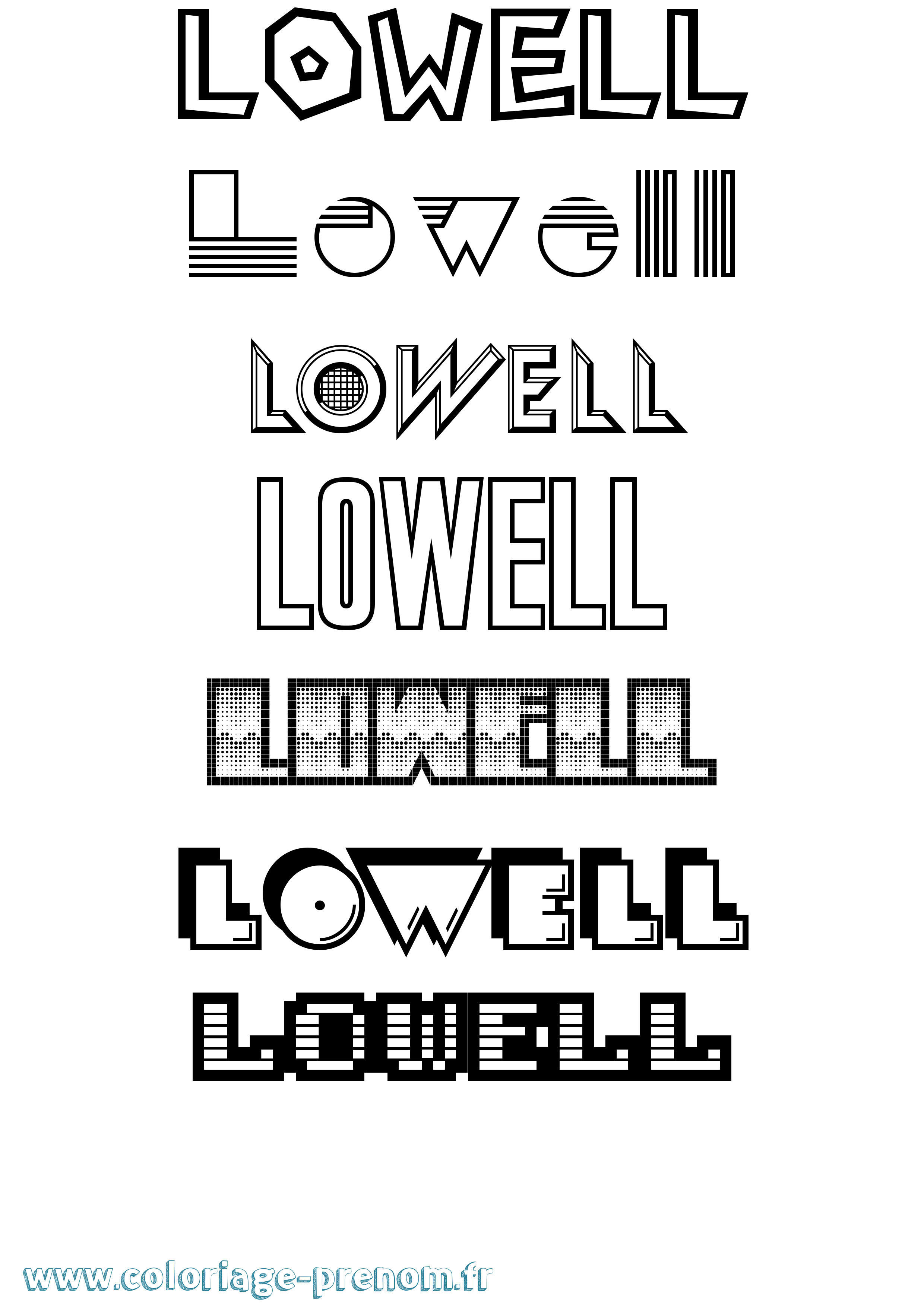 Coloriage Lowell Jeux Vidéos Coloriage prénom Lowell Jeux Vidéos