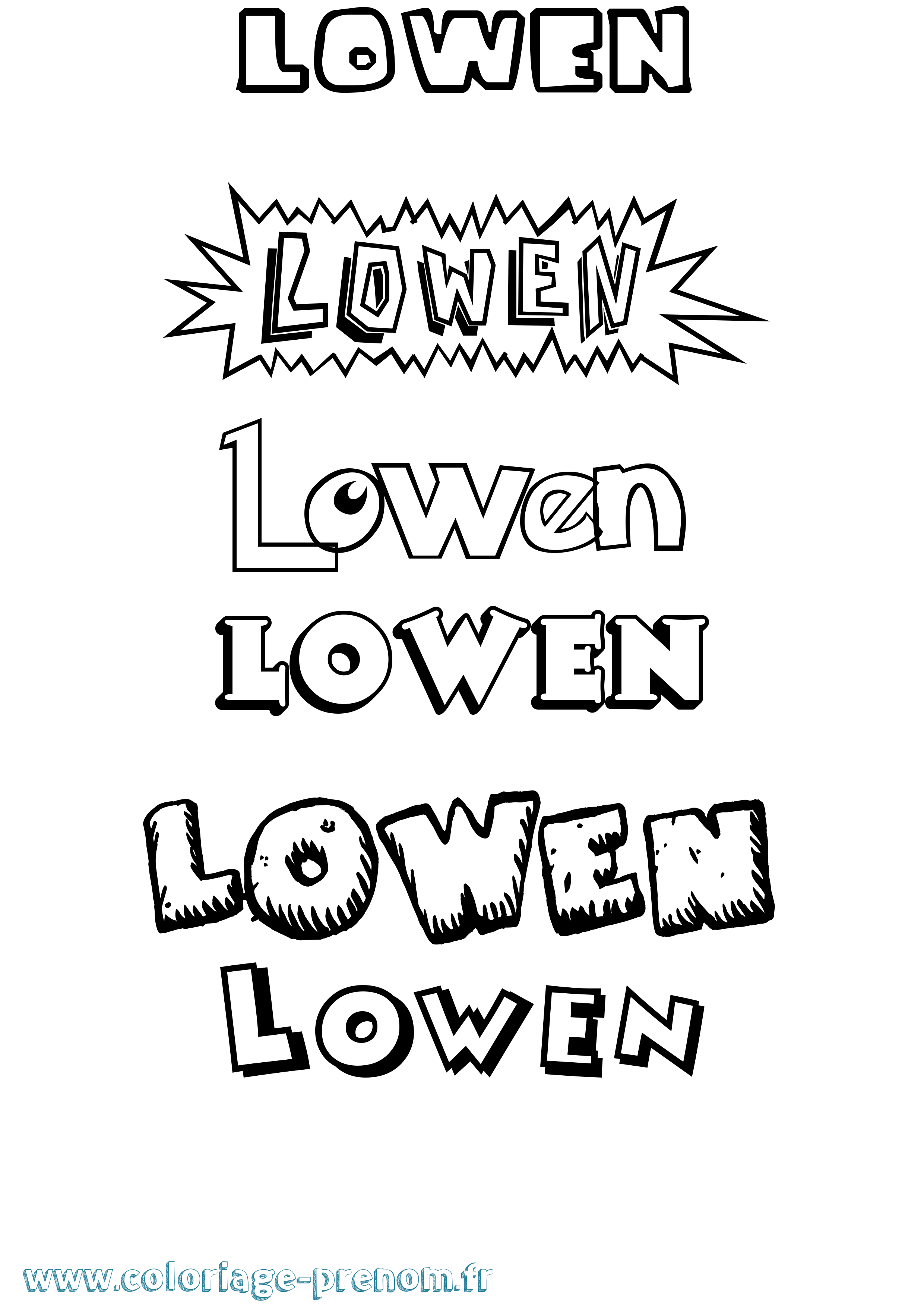 Coloriage Lowen Dessin Animé Coloriage prénom Lowen Dessin Animé